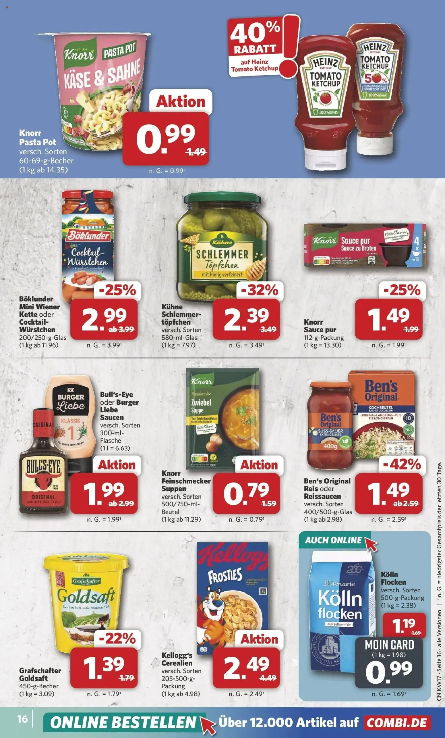 Combi Prospekt Detmold – gültig ab 20.04.2026 | Seite: 18 | Produkte: Kolln, Kellogg's, Knorr, Sahne