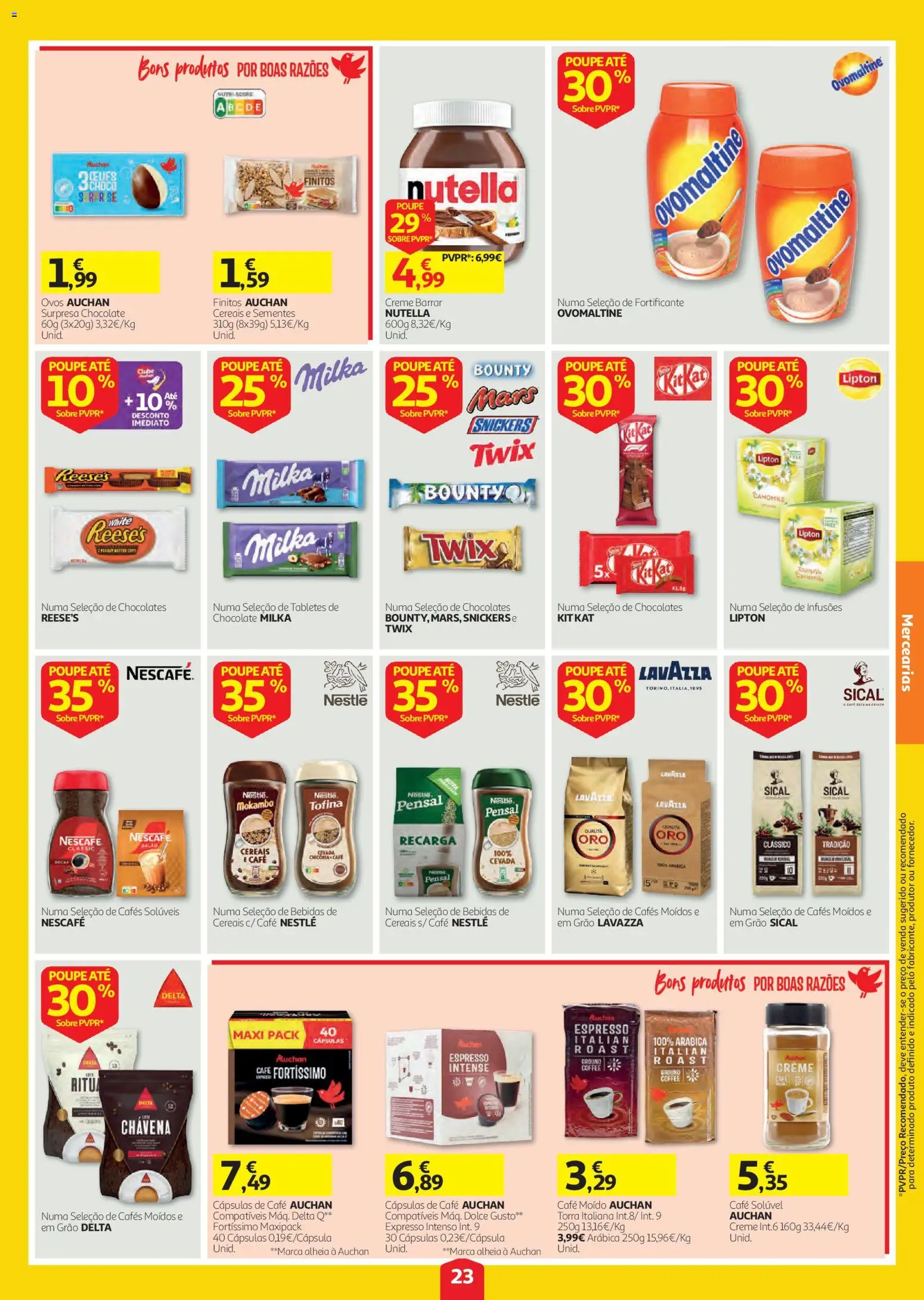 Auchan folheto │ válido de 03/09/2026 | Página: 23 | Produtos: Nutella, Delta q, Bebidas, Chocolate