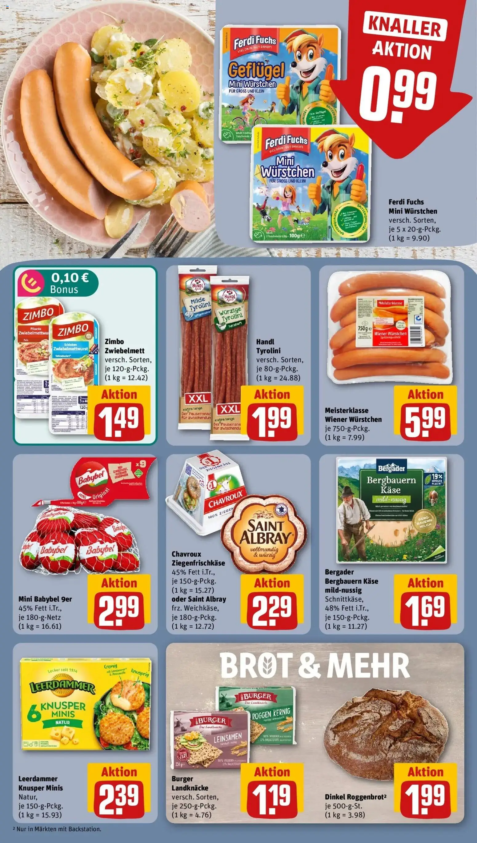 REWE Prospekt ab 07.09.2026 zum Blättern » Angebote | Seite: 10 | Produkte: Mozzarella, Ziegenkäse, Babybel, Brot
