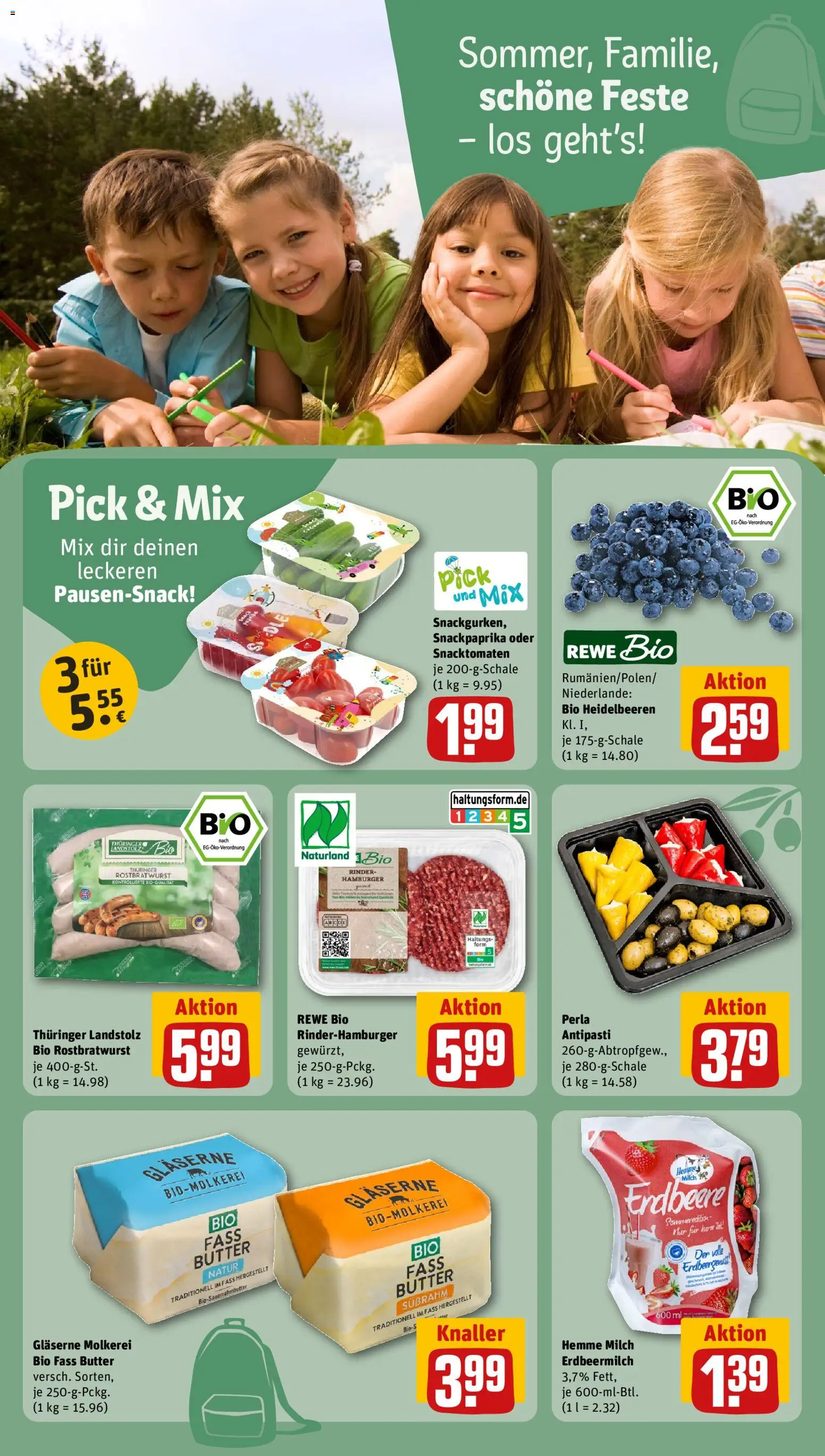 Rewe Prospekt – gültig ab 17.08.2026 | Seite: 14 | Produkte: Milch, Butter, Heidelbeeren