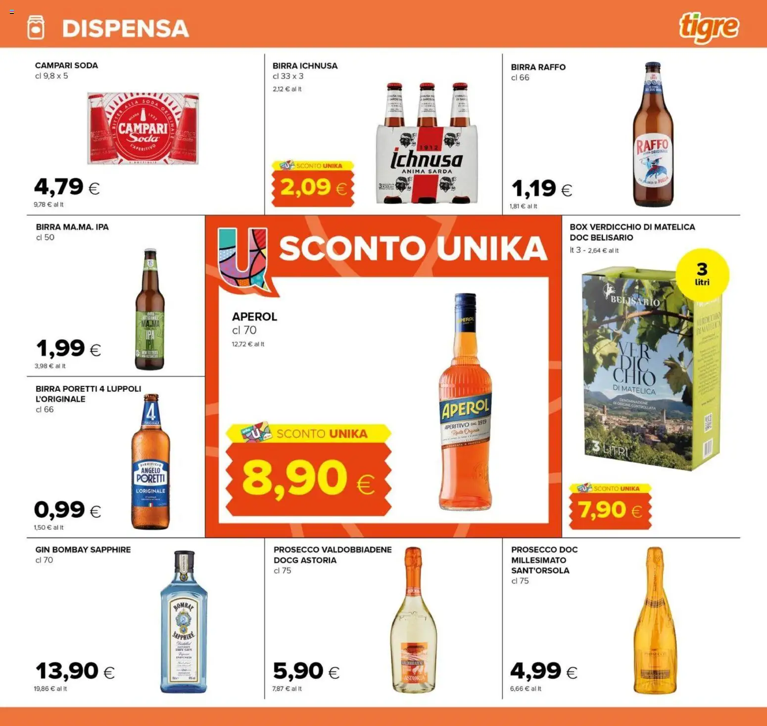 Volantino Tigre del 14/09/2026 | Pagina: 17 | Prodotti: Birra Raffo, Aperol, Bombay Sapphire, Aperitivo