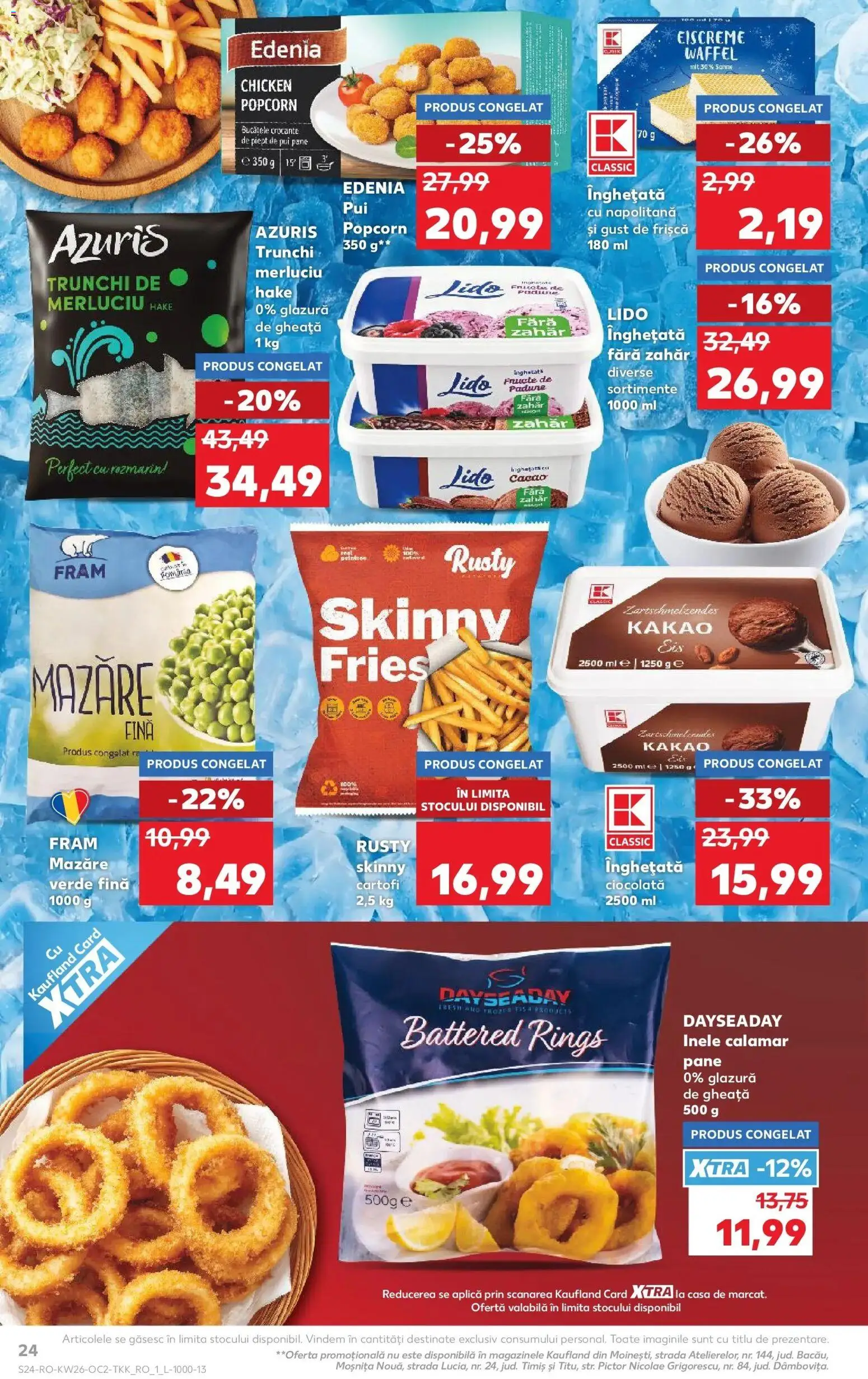 Noul catalog Kaufland – valabil de la 24.06.2026 | Pagină: 24 | Produse: Mazăre, Frișcă, Cartofi, Fructe