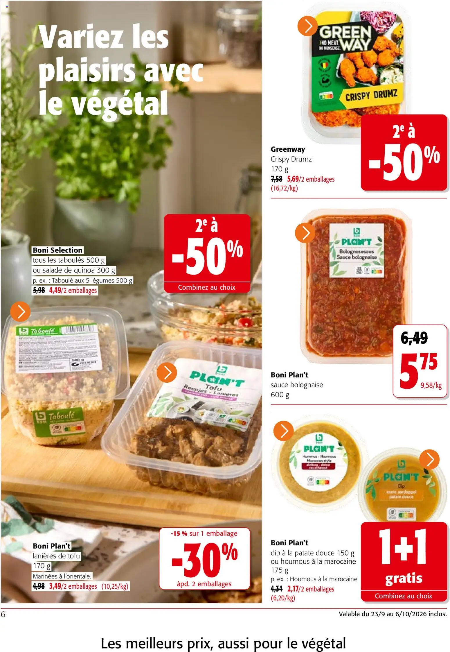 {H1} | Pagina: 6 | Producten: Salade, Dip, Zoete Aardappel, Tofu