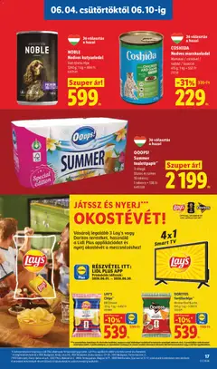 Lidl akciós újság - amely érvényes a következő dátumtól: 04.06.2026 | Oldal: 17 | Termékek: Chips, Tortilla, Macskaeledel, Kutyaeledel