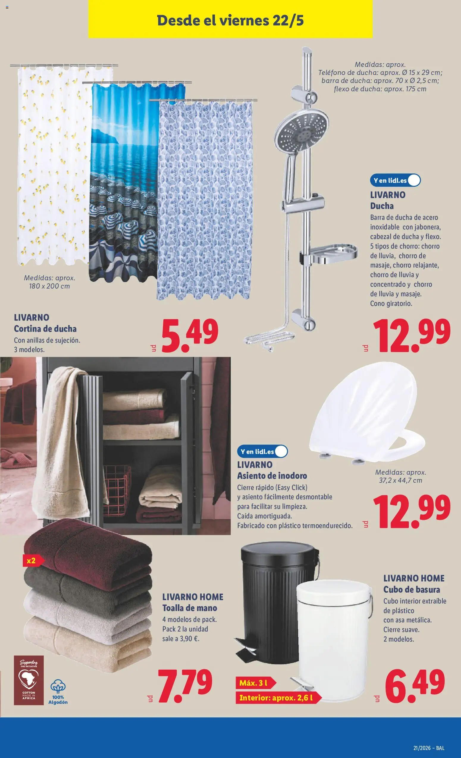 Lidl folleto de bazar │ válido desde el 18.05.2026 | Página: 29 | Productos: Cortina, Barra de ducha, Teléfono, Ducha