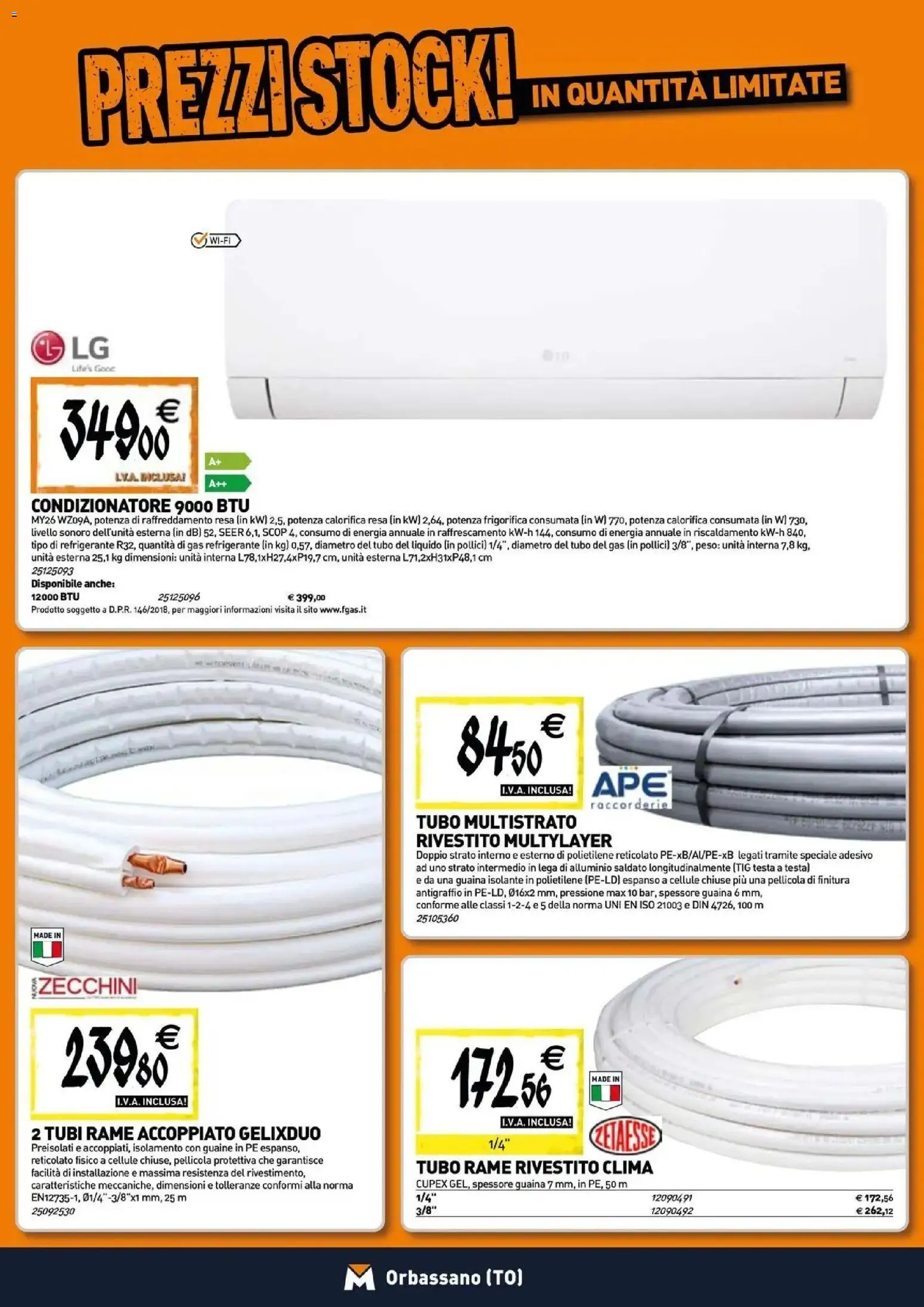 Nuovo TECNOMAT catalogo Orbassano dal 27/08/2026 > offerte anteprima 🛍️ | Pagina: 8 | Prodotti: Tubo, Rame, Pellicola, Condizionatore