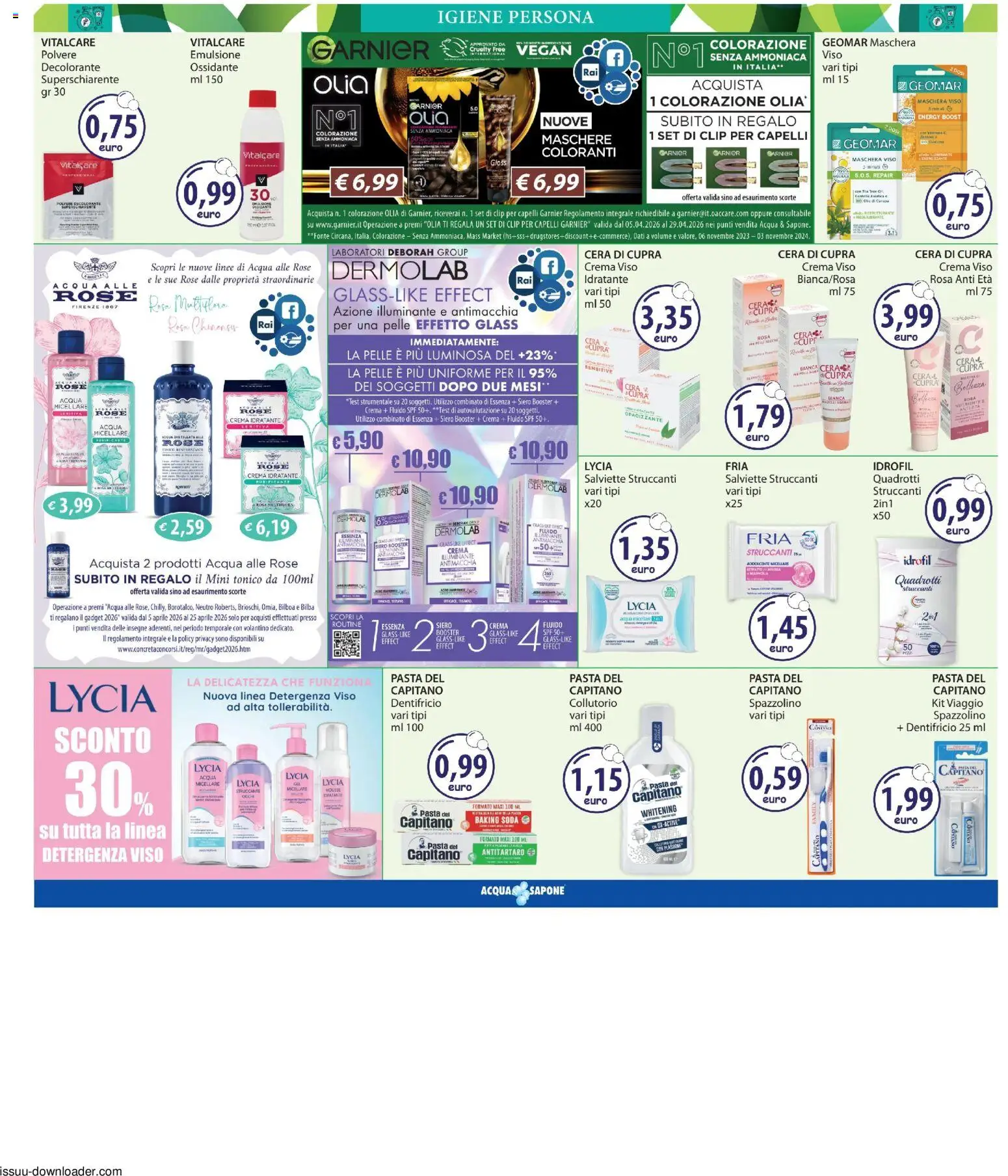 Volantino Acqua e Sapone del 09.04.2026 | Pagina: 6 | Prodotti: Crema, Salviette struccanti, Spazzolino, Collutorio