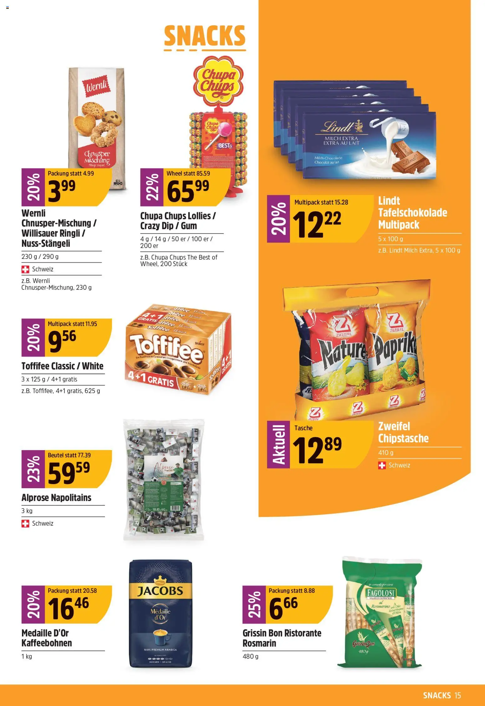 TopCC aktionen – gültig ab 01.06.2026 | Seite: 15 | Produkte: Milch, Schokolade, Tasche