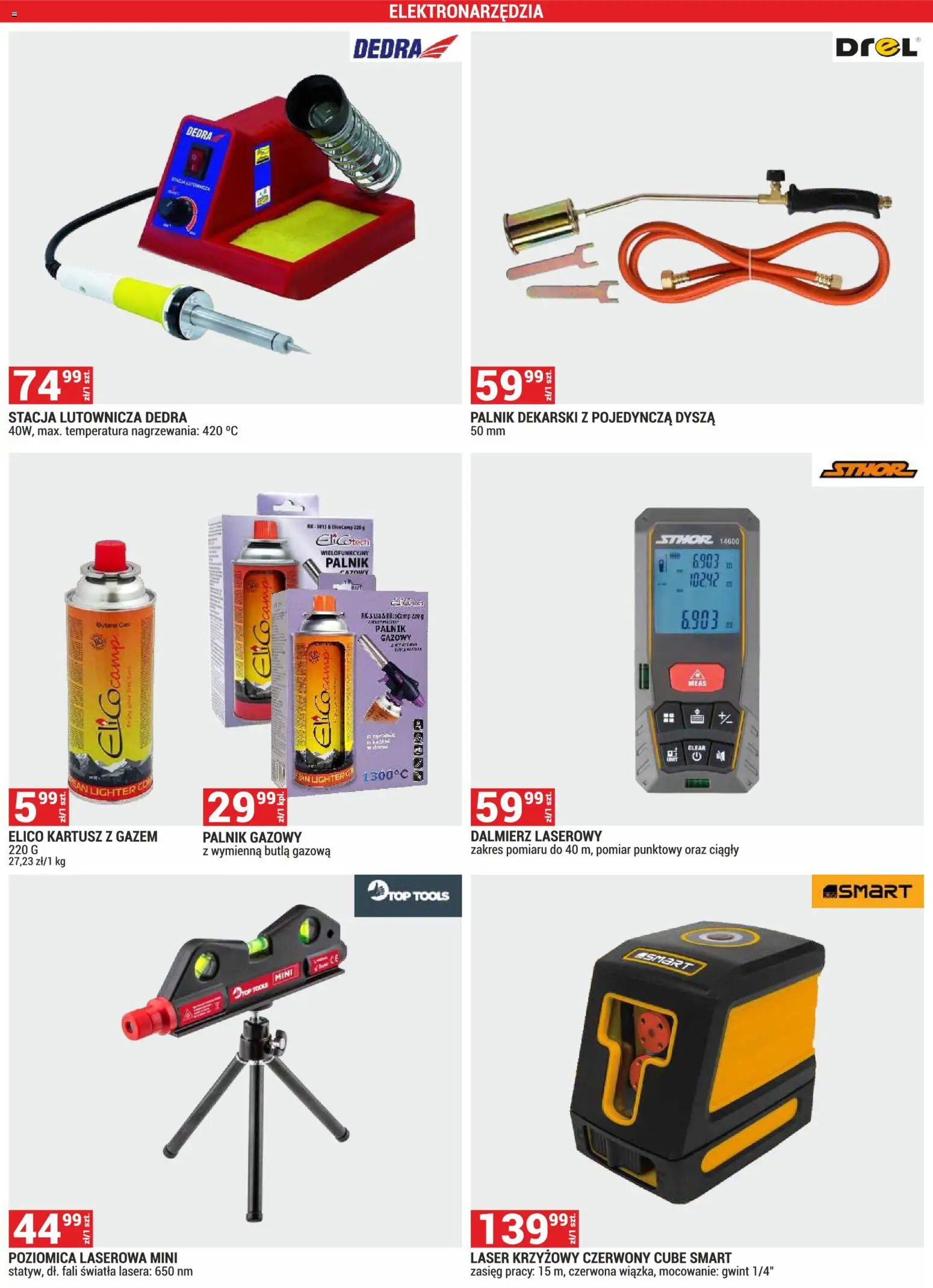 Merkury Market gazetka od 01.07.2026 | Strona: 46 | Produkty: Top, Stacja lutownicza, Poziomica laserowa, Laser krzyżowy