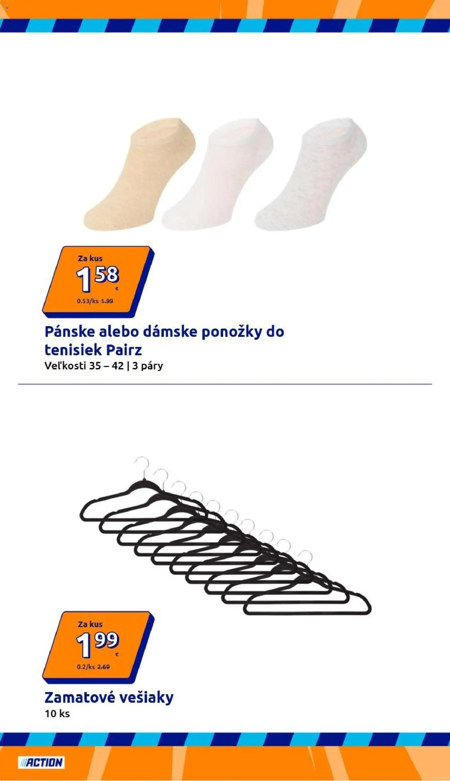 Nové Action akcie – leták je platný od 27.05.2026 | Strana: 2 | Produkty: Vešiaky, Ponožky