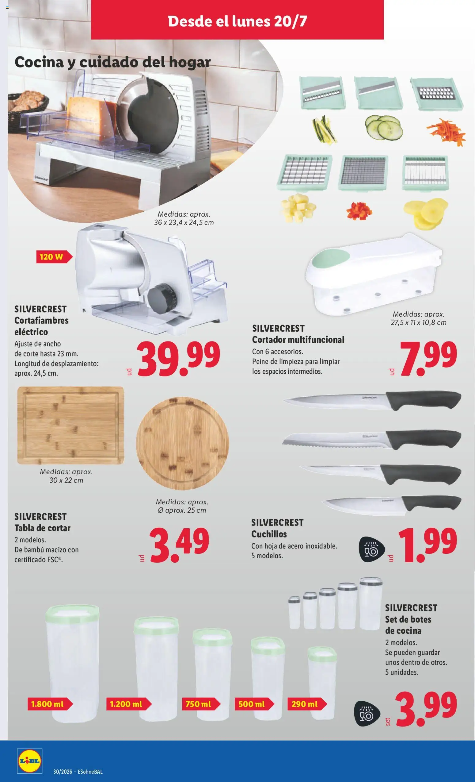 Lidl folleto de bazar │ válido desde el 20/07/2026 | Página: 12 | Productos: Tabla de cortar, Cocina