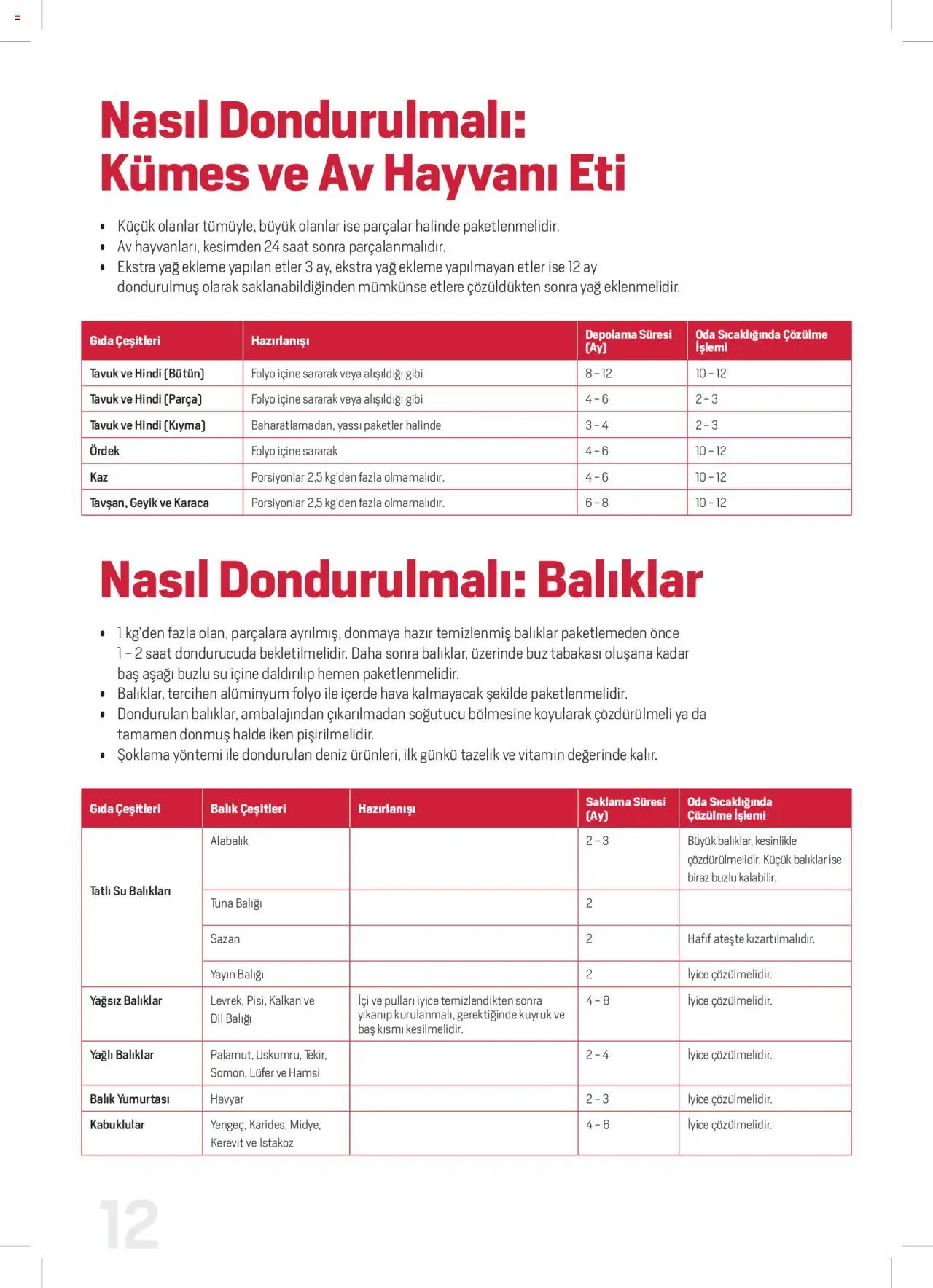 Arçelik Katalog - Dondurucu Kullanımında Püf Noktaları - 16 Mart 2023 tarihinden itibaren geçerlidir | Sayfa: 12
