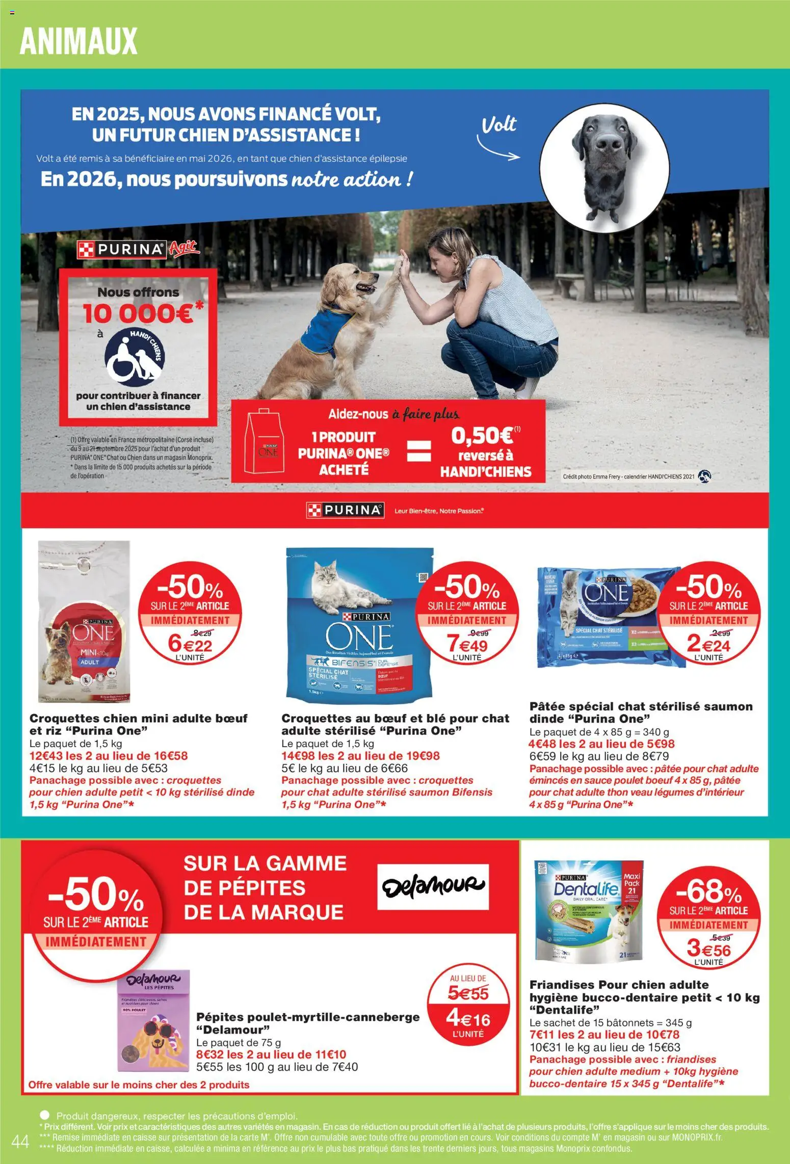 {H1} | Page: 44 | Produits: Croquettes, Poulet, Dinde, Saumon