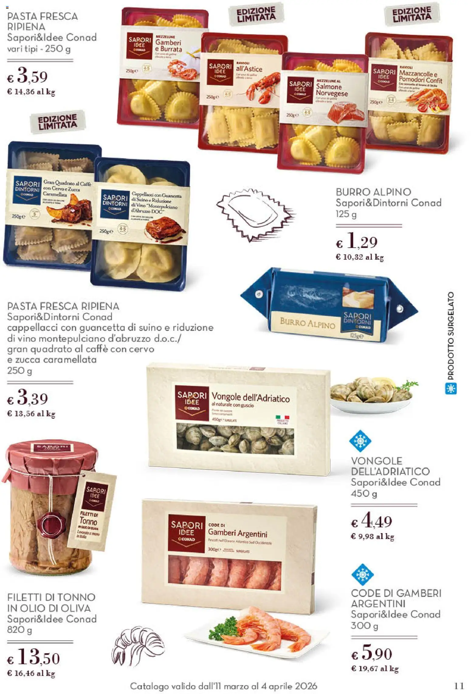 Volantino Spazio Conad del 11.03.2026 | Pagina: 11 | Prodotti: Caffè, Salmone, Vongole, Mazzancolle