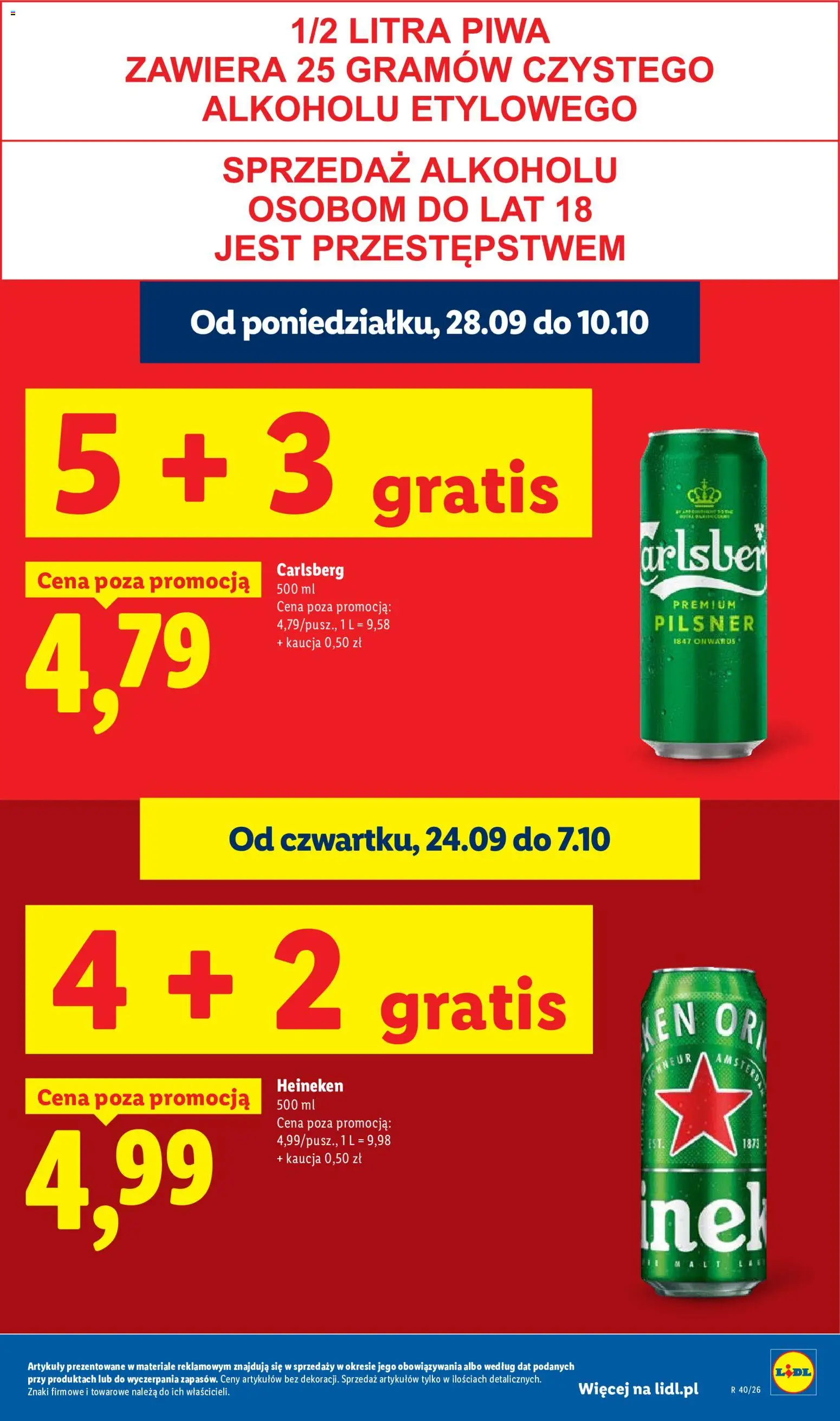 Lidl Polsko leták od 28.09.2026 | Strana: 19 | Produkty: Heineken, Pilsner