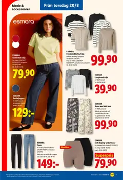 ESMARA Jeans, Av bomull, elastomultiester (LYCRA® T400®) och elastan (LYCRA®), Med push up-effekt för rumpan - Förhandsvisning av reklamblad från butik Lidl aktuell från 17/08/2026 | Sida: 26 | Produkter: Ben, Bomull, T-shirt, Byxor