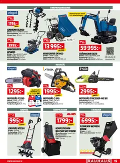 Bauhaus erbjudanden - Förhandsvisning av reklamblad från butik Bauhaus aktuell från 01.06.2026 | Sida: 15 | Produkter: Borr, Jordborr, Batteri, Matta