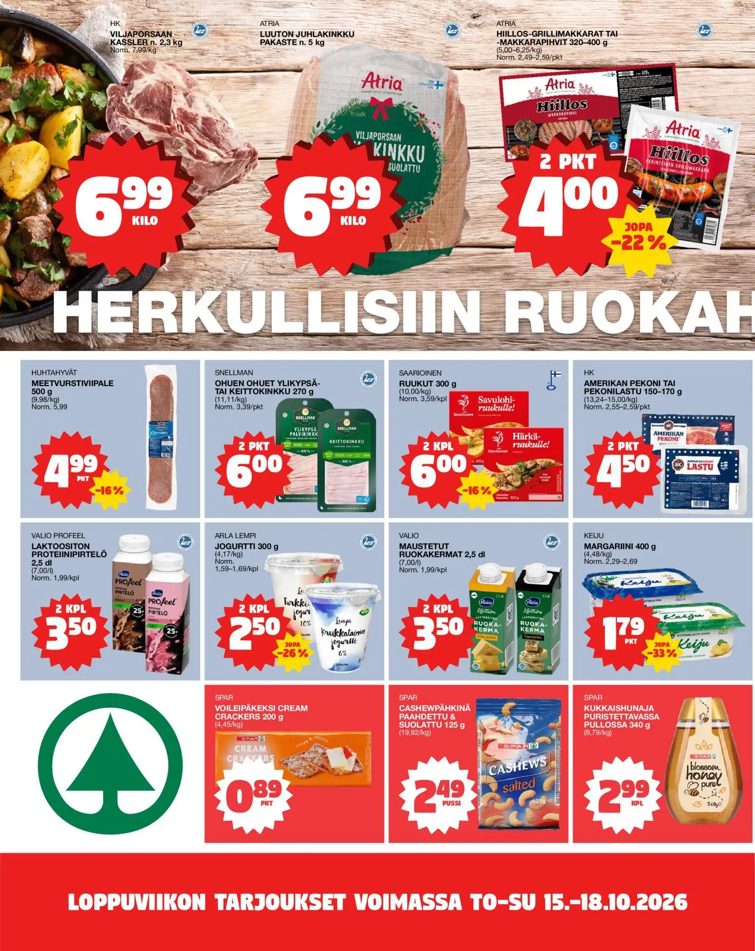 Tokmanni Ruokasanomat – voimassa 15/10/2026 alkaen | Sivu: 2 | Tuotteet: Savulohi, Pekoni, Kinkku, Radio