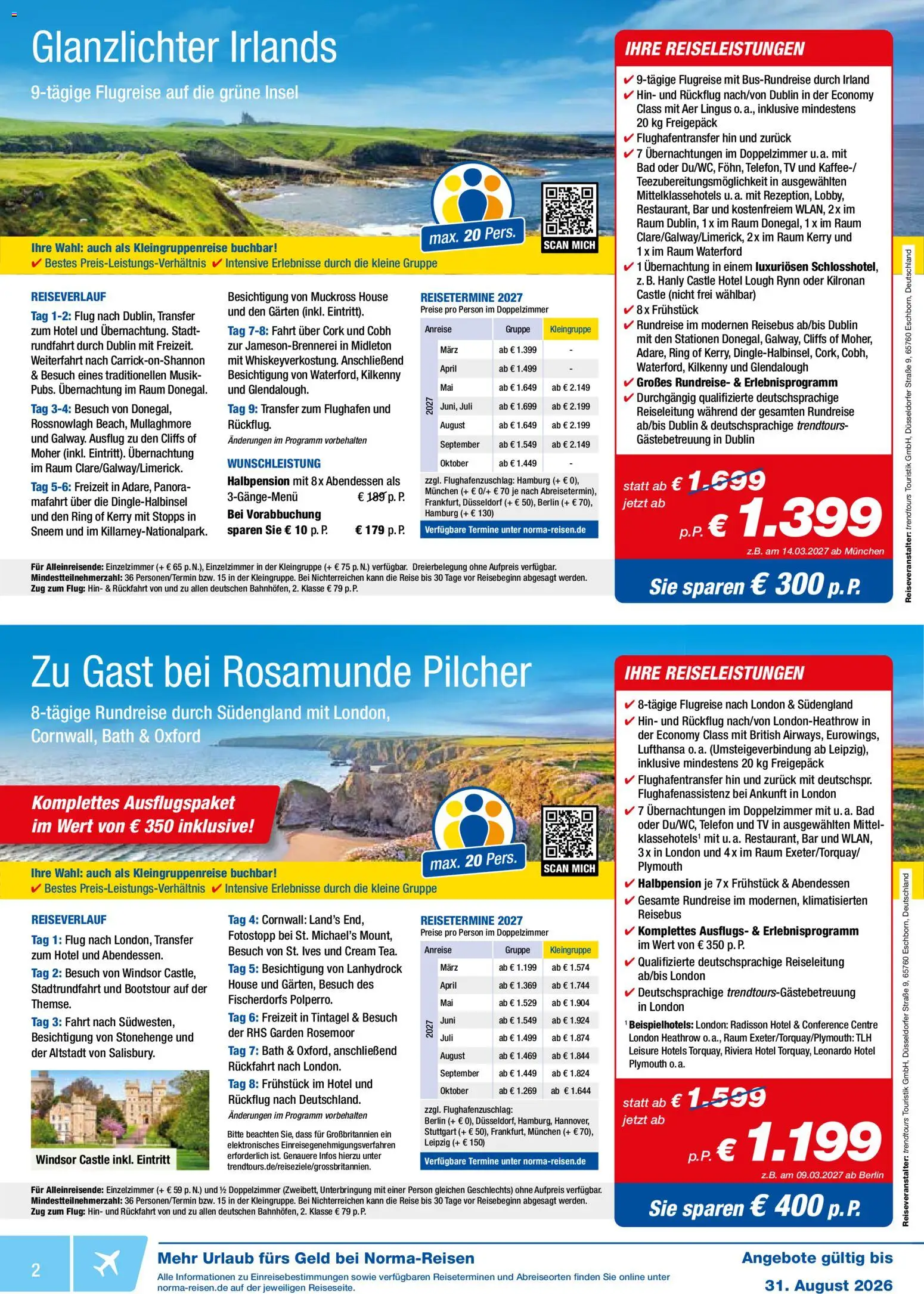 Norma Reisen – gültig ab 01.08.2026 | Seite: 2 | Produkte: Bad, Telefon, TV