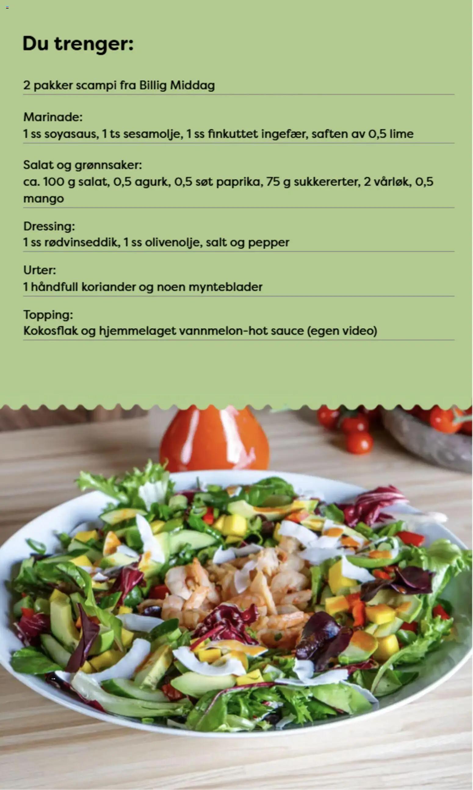 {H1} | Side: 3 | Produkter: Salat, Lime, Koriander, Salt