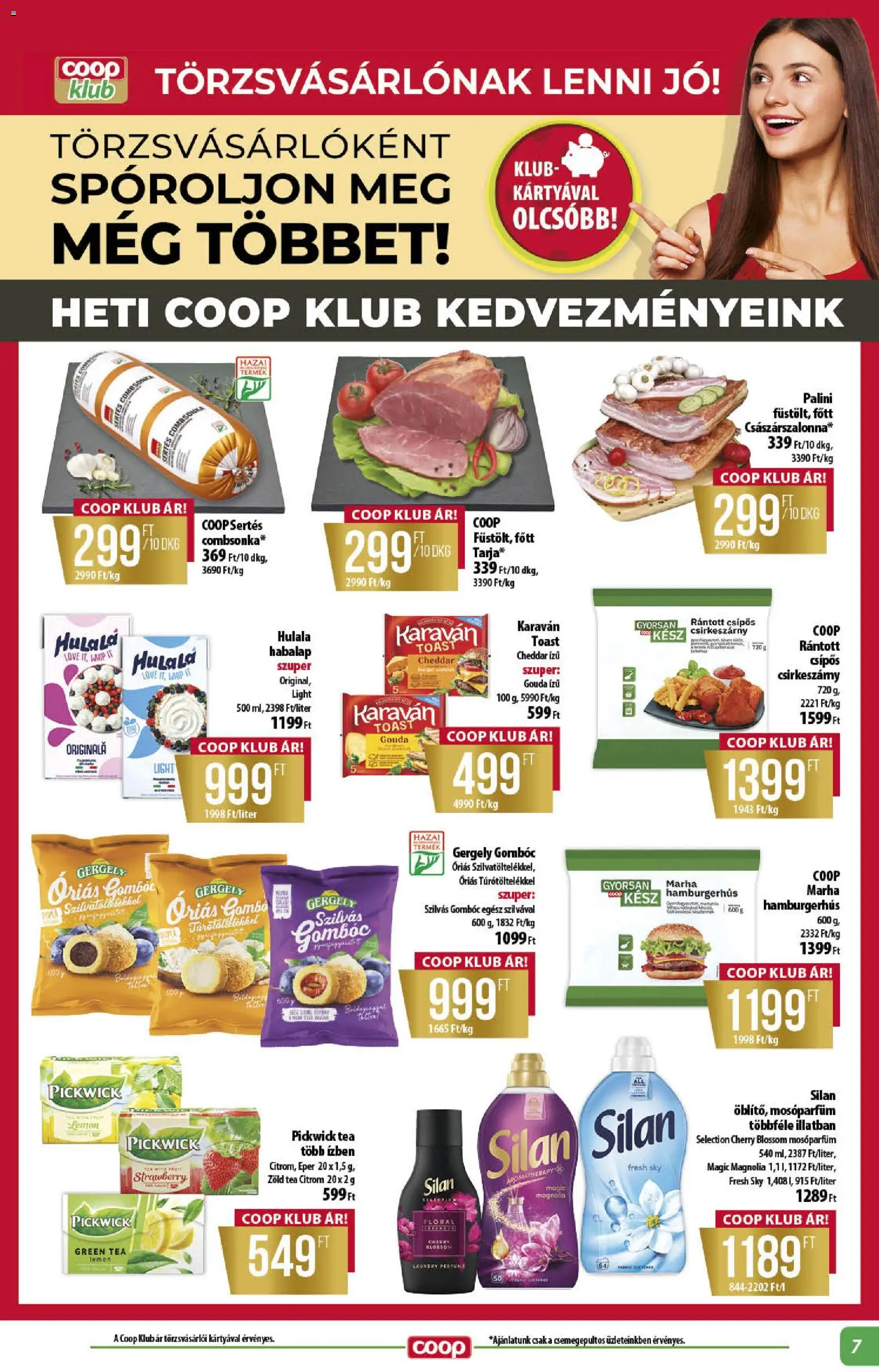 COOP akciós ujság - amely érvényes a következő dátumtól: 2026.09.24. | Oldal: 7 | Termékek: Pickwick, Császárszalonna, Eper, Combsonka