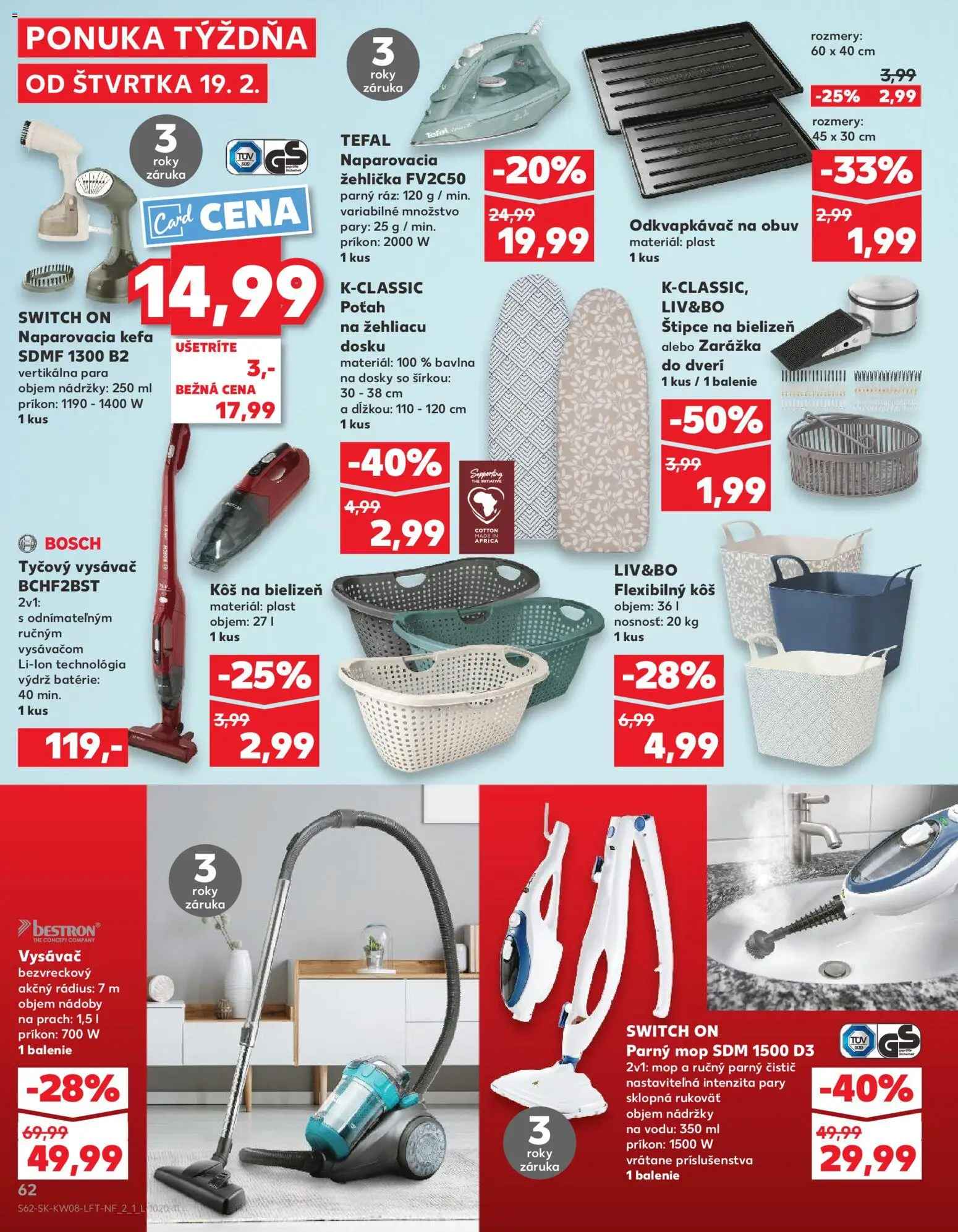 Kaufland SK akciós ujság - amely érvényes a következő dátumtól: 2026.02.19. | Oldal: 62 | Termékek: Tefal, Só