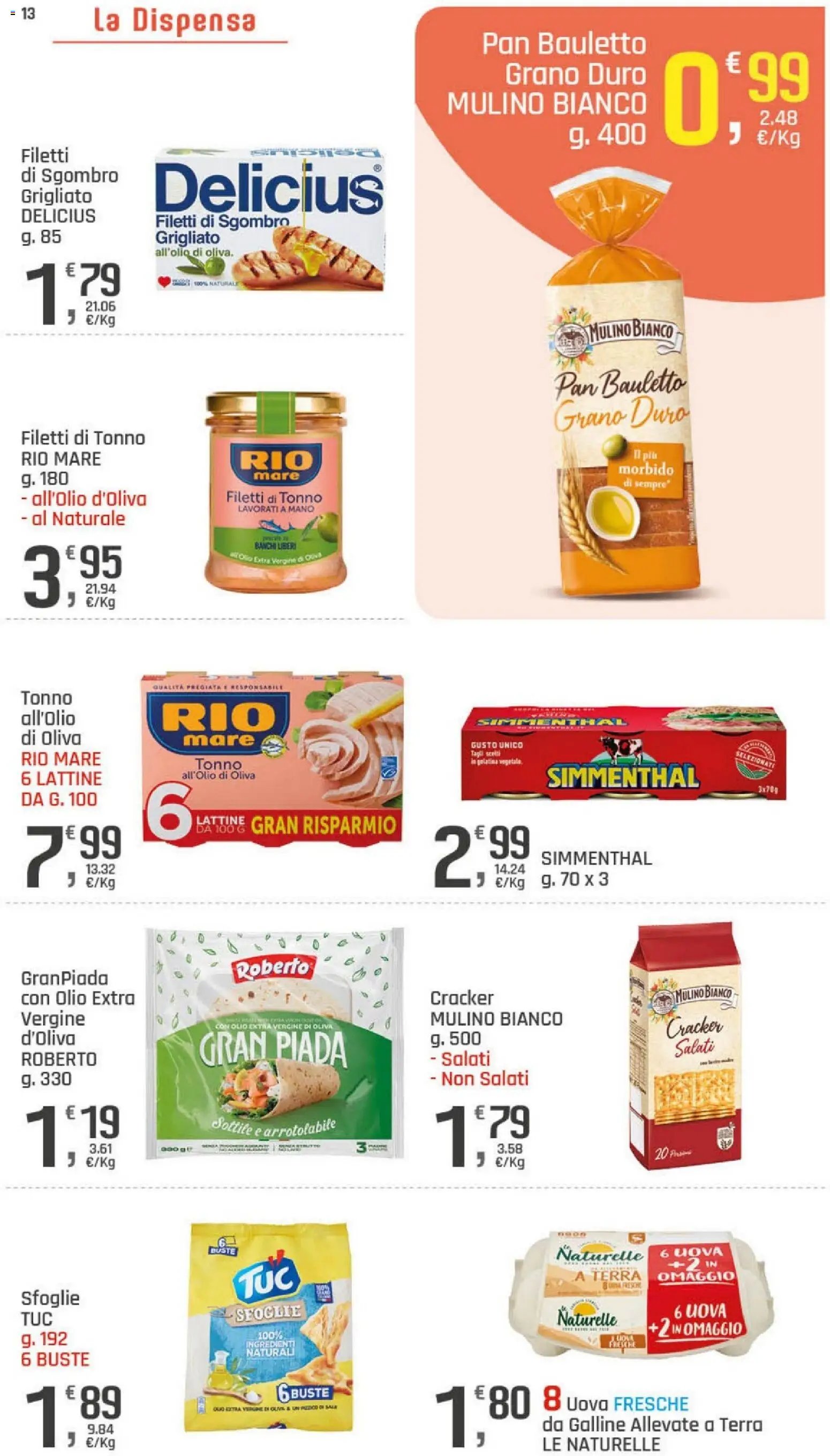 Volantino DOK del 06/08/2026 | Pagina: 13 | Prodotti: Uova, Olio, Sgombro, Terra