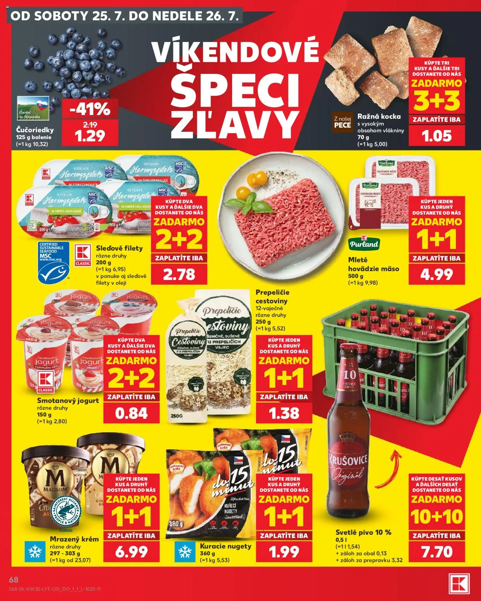 Nové Kaufland akcie – leták je platný od 23.07.2026 | Strana: 68 | Produkty: Jogurt, Magnum, Krém, Kakao