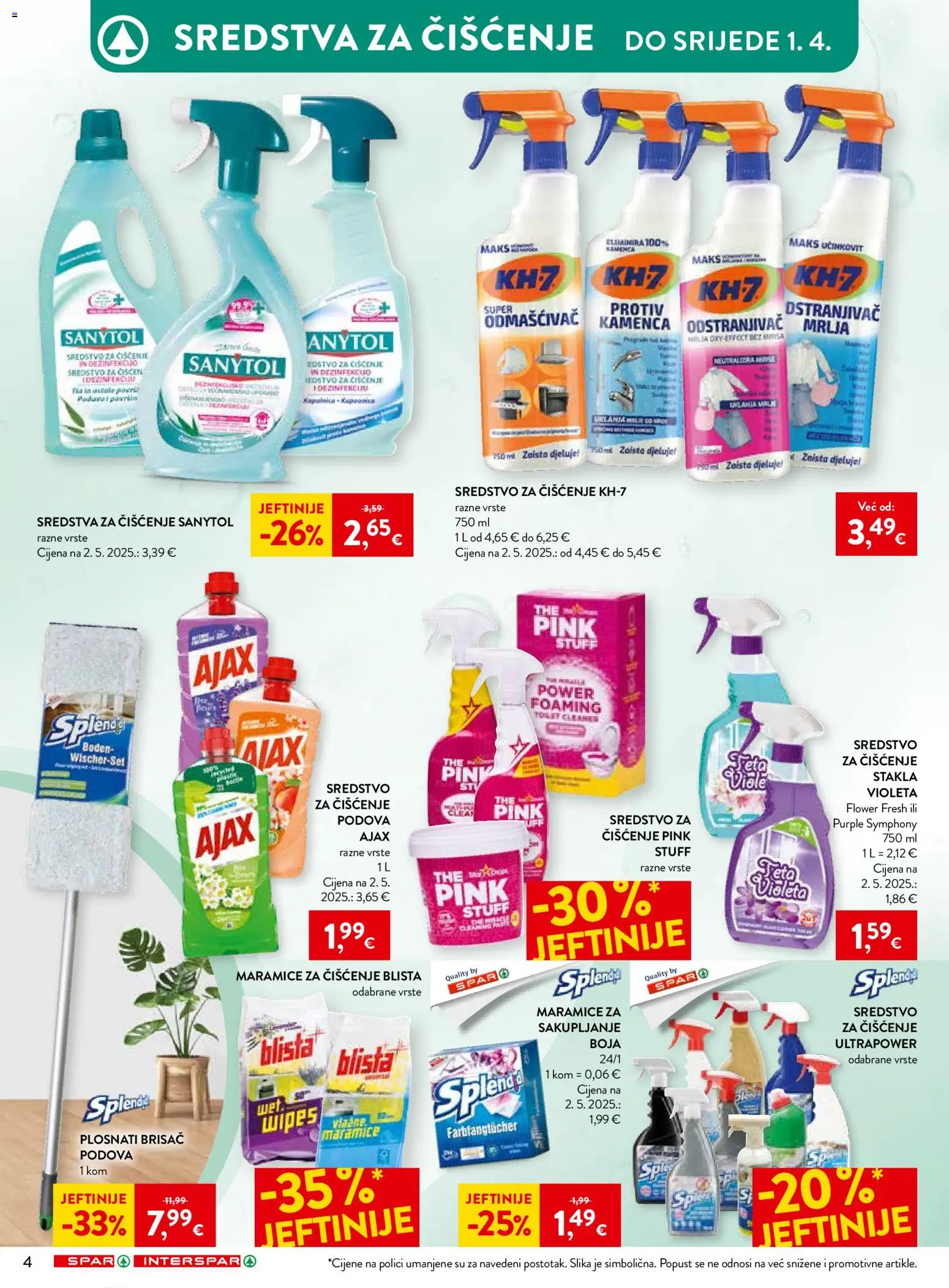 Interspar katalog | vrijedi od 12.03.2026 | Stranica: 4 | Proizvodi: Sredstva za čiščenje, Odstranjivač mrlja, Violeta, Ajax