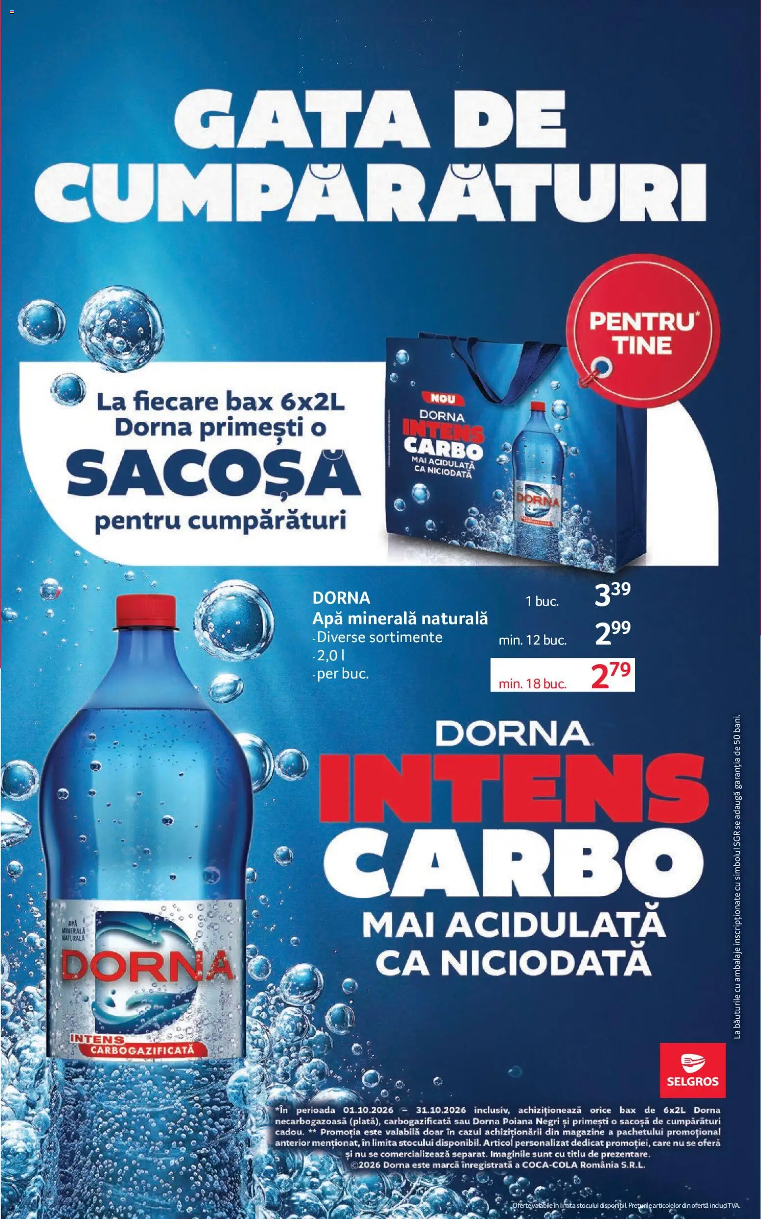Noul catalog Selgros – valabil de la 02.10.2026 | Pagină: 26 | Produse: Apa minerala, Apă
