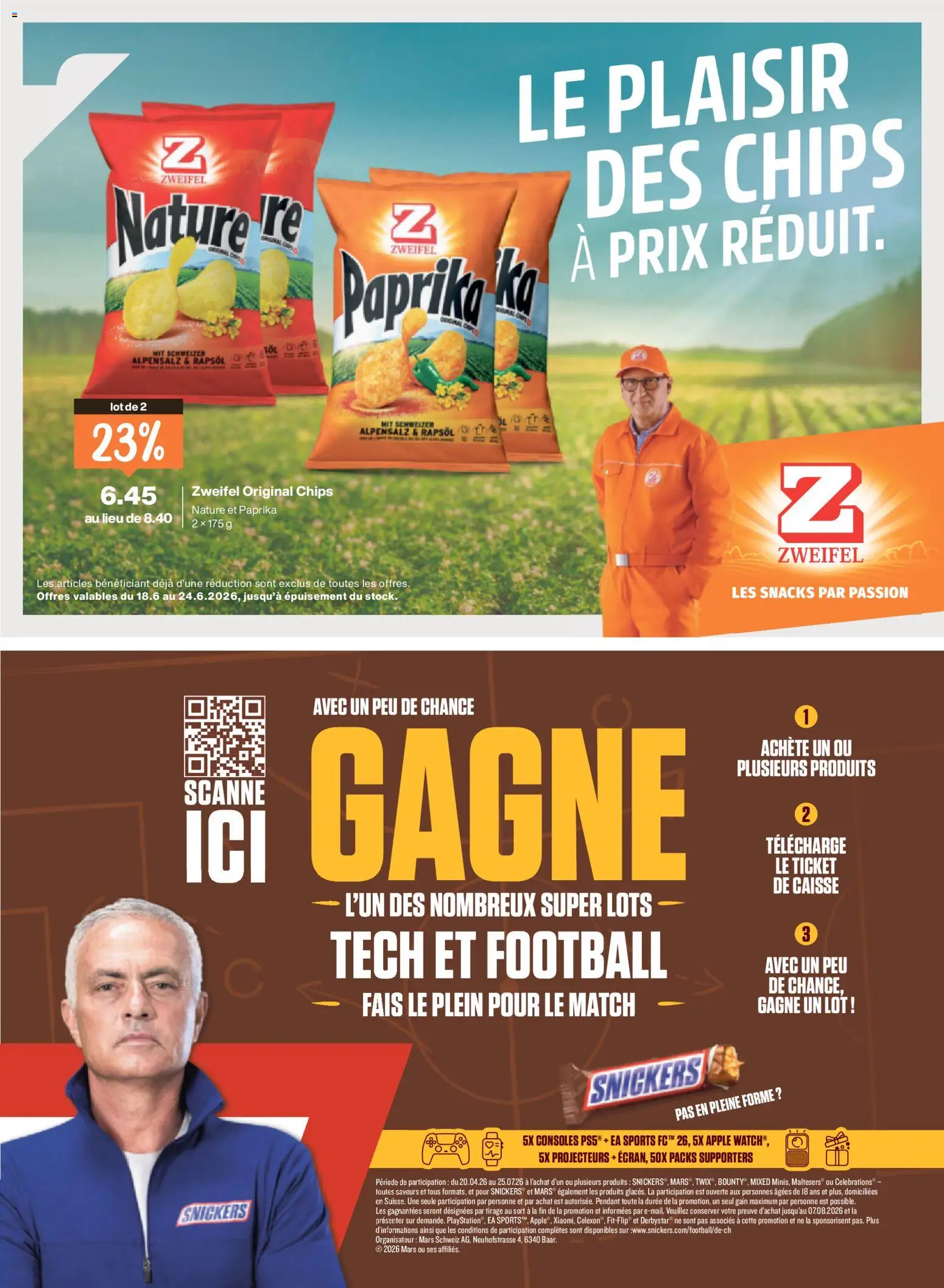 Migros aktionen Magazine FR – gültig ab 17.06.2026 | Seite: 34 | Produkte: Rapsöl, Celebrations, Snickers, Chips