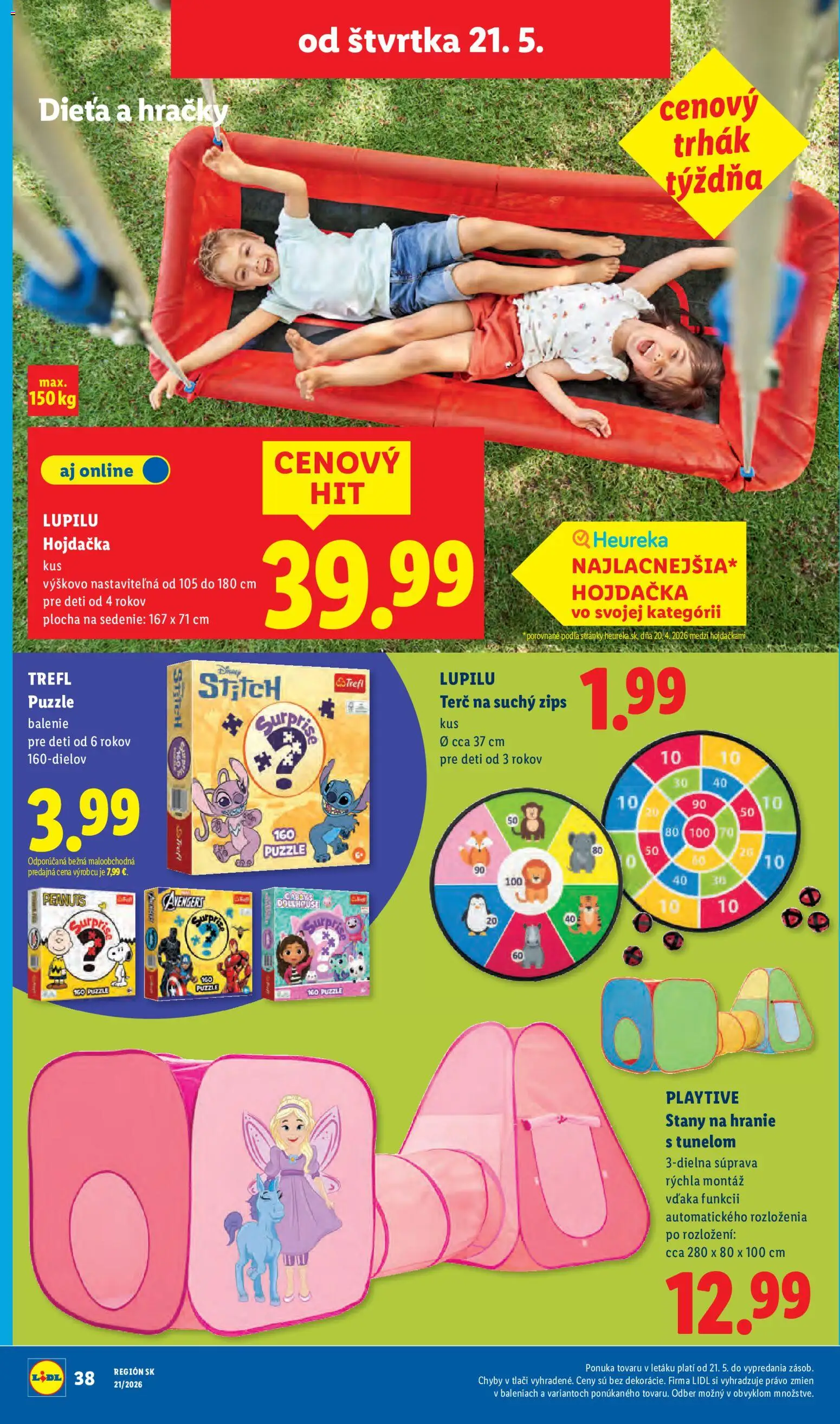 Nové Lidl akcie – leták je platný od 18.05.2026 | Strana: 82 | Produkty: Hojdačka, Puzzle, Hračky