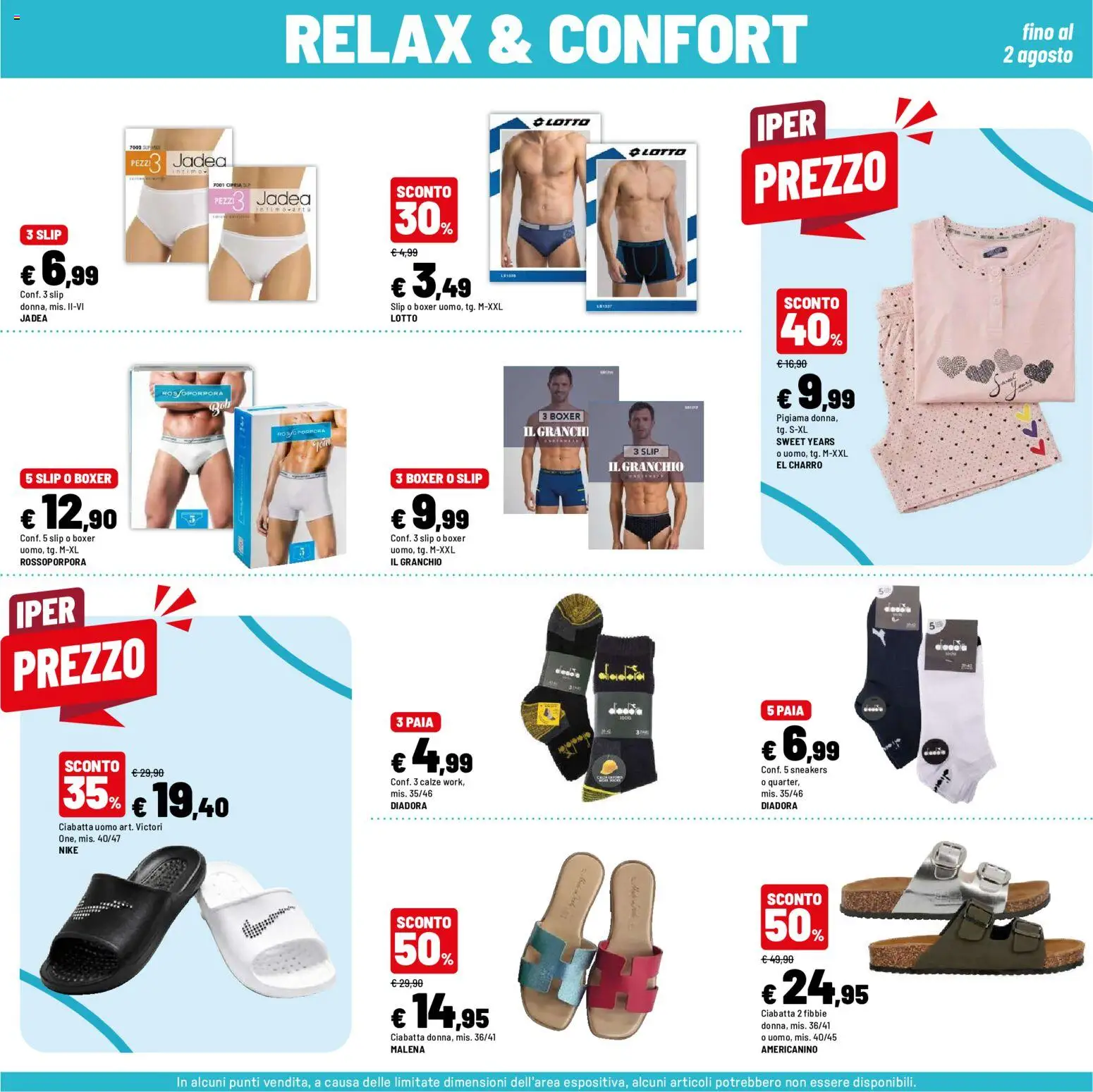 Volantino Iper del 09/07/2026 | Pagina: 29 | Prodotti: Pigiama, Slip, Boxer, Sneakers