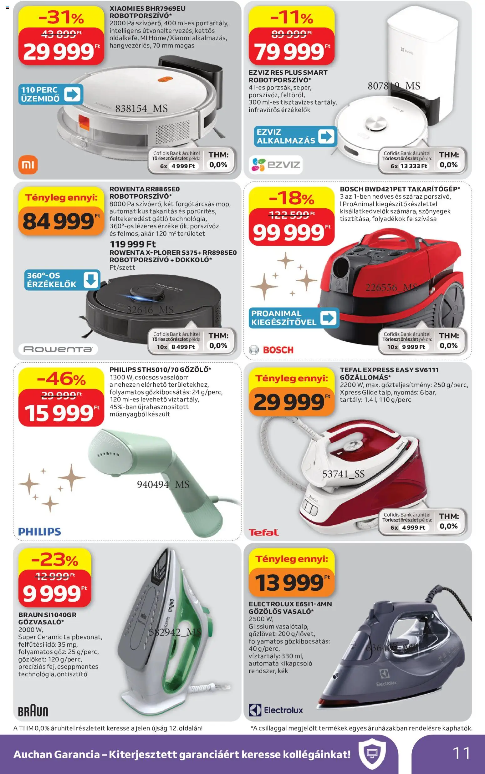 Auchan akciós ujság - amely érvényes a következő dátumtól: 04.06.2026 | Oldal: 11 | Termékek: Szőnyegek, Tefal, Robotporszívó, Xiaomi