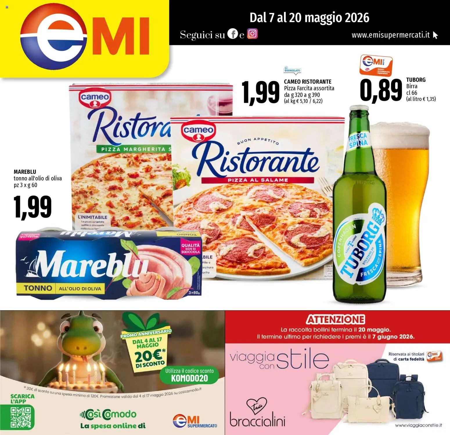 Volantino EMI del 07.05.2026 | Pagina: 1 | Prodotti: Salame, Pizza, Birra, Tonno