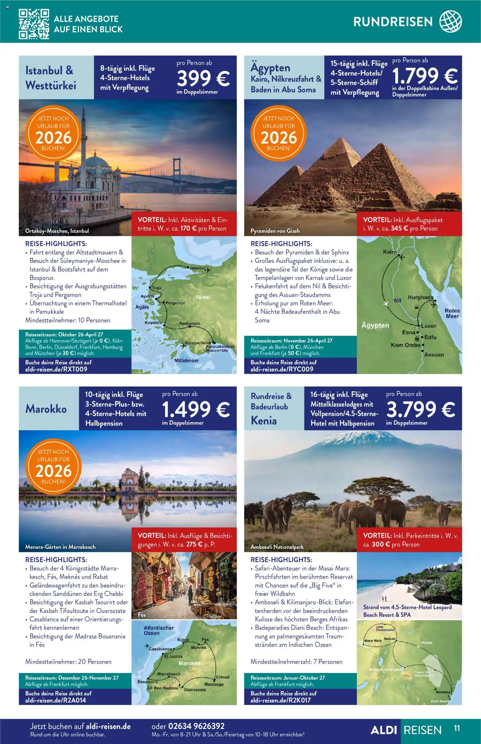 Aldi Reisen  Reisemagazin – gültig ab 01.09.2026 | Seite: 11 | Produkte: Uhr
