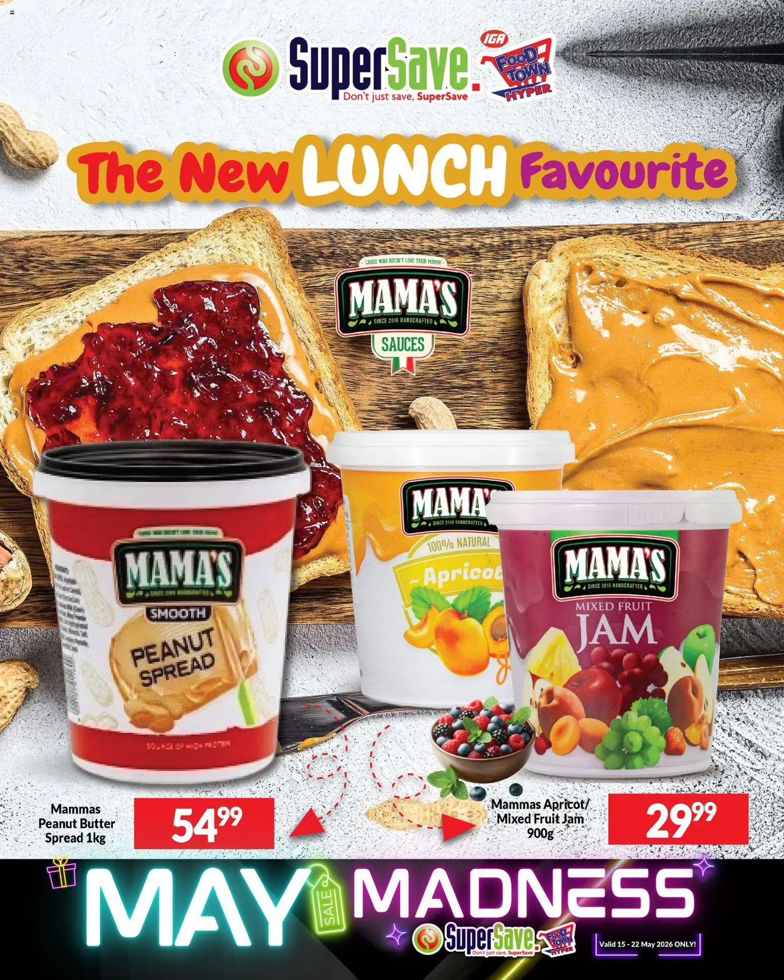 New Super Save catalogue – valid from 15.05.2026 | Page: 25 | Products: Jam, Sauces, Peanut butter, Fruit