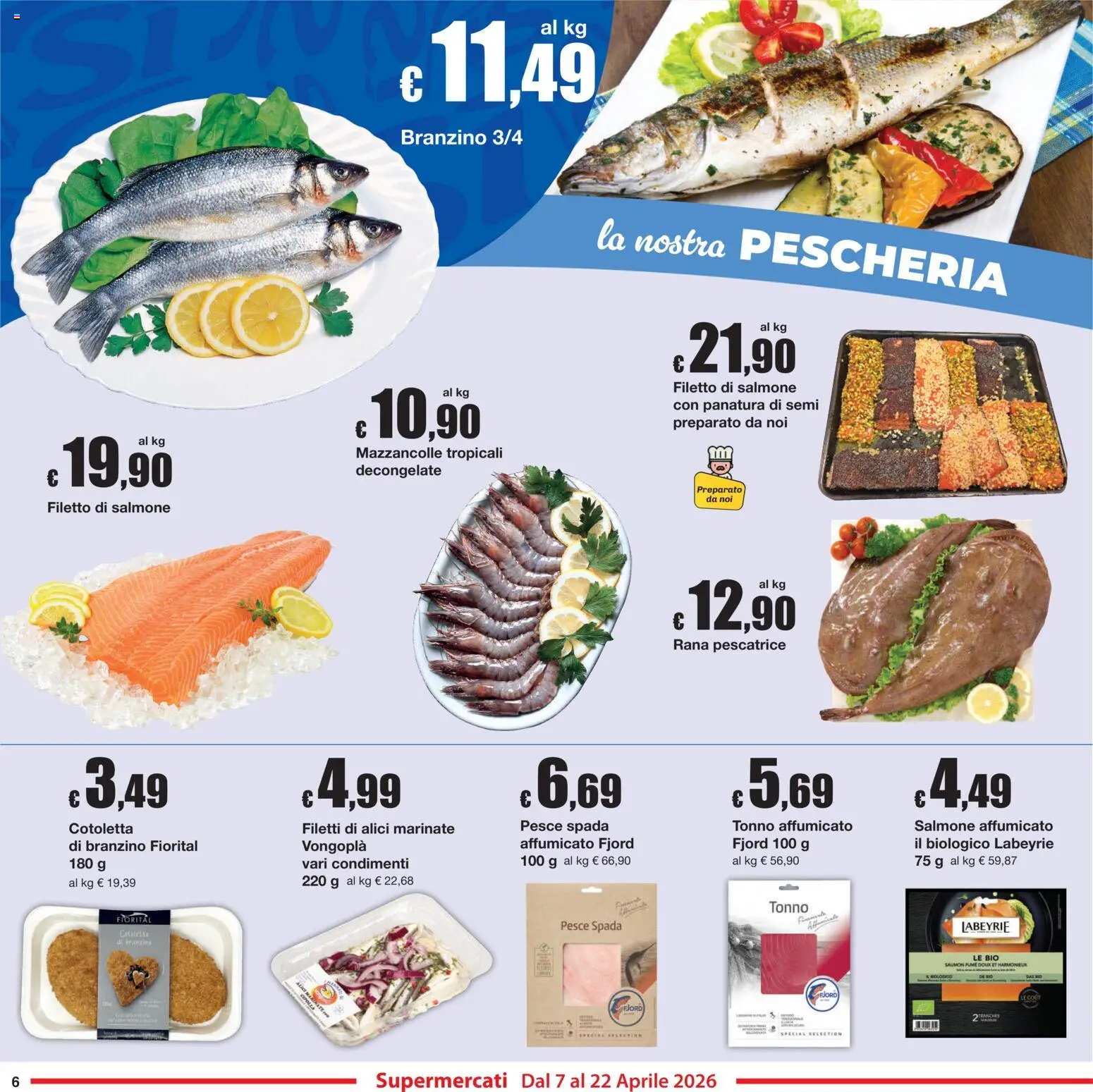 Volantino Sì con Te del 07.04.2026 | Pagina: 6 | Prodotti: Salmone, Pesce, Pesce spada, Alici