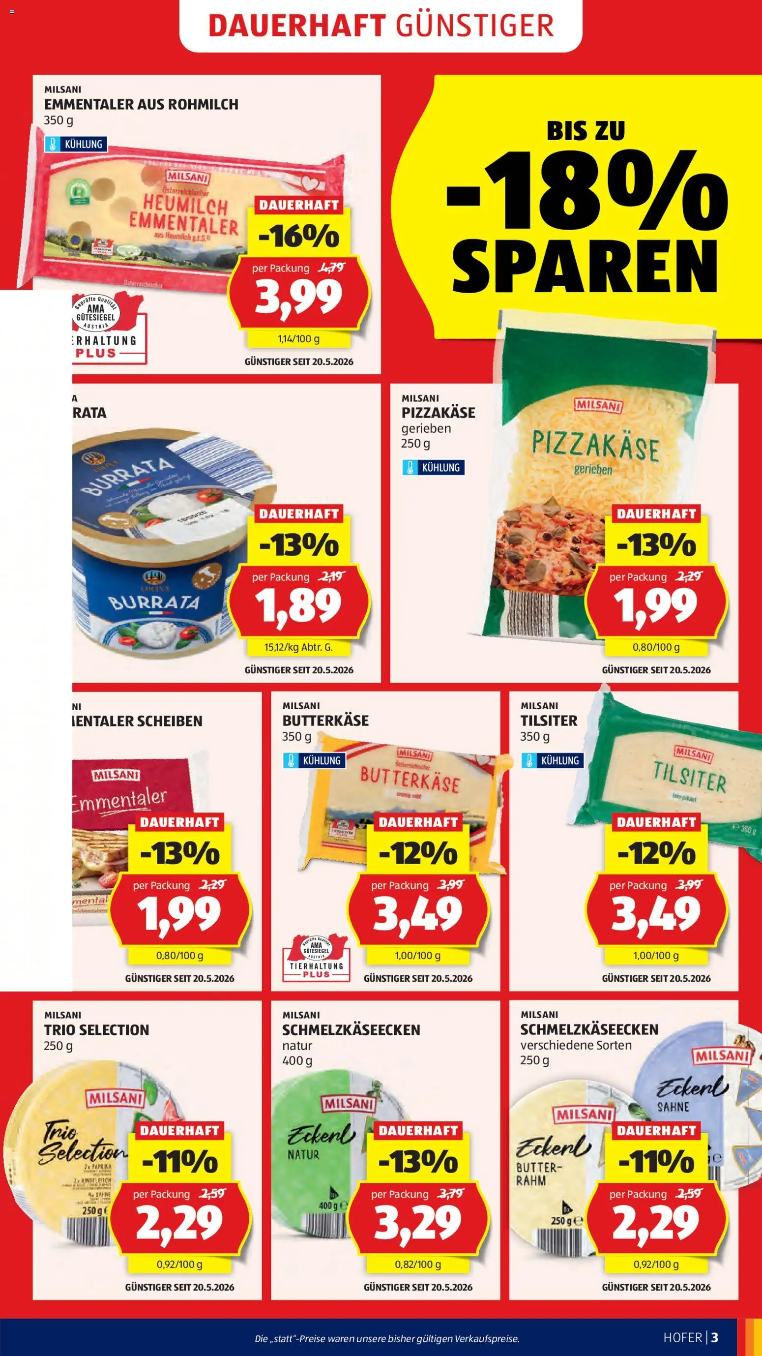 Hofer Flugblatt gültig ab 22.05.2026 | Seite: 5 | Produkte: Sahne, Butter, Rindfleisch