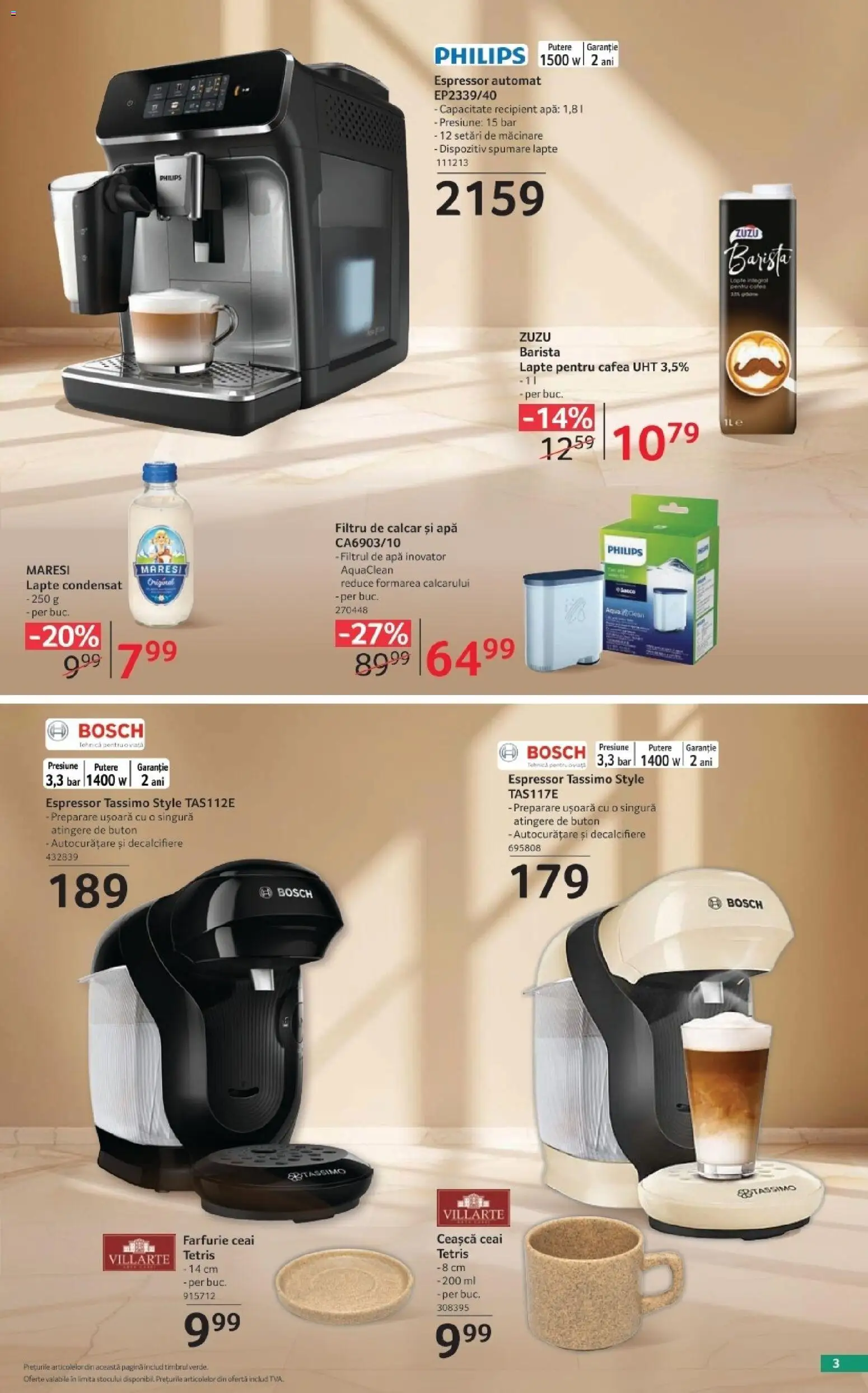 Noul catalog Selgros – valabil de la 02.10.2026 | Pagină: 3 | Produse: Espressor, Zuzu, Farfurie, Lapte