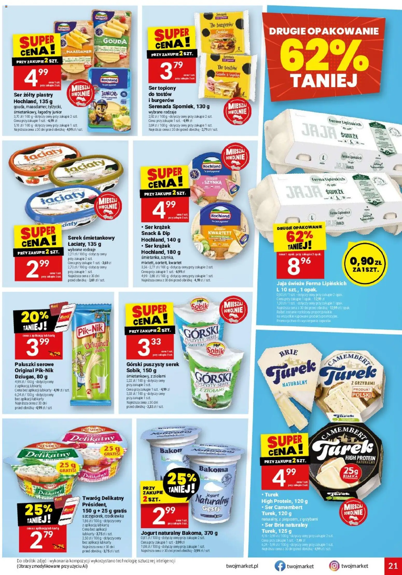 Twój Market gazetka od 28.10.2026 | Strona: 21 | Produkty: Szynka, Camembert, Ser, Jaja