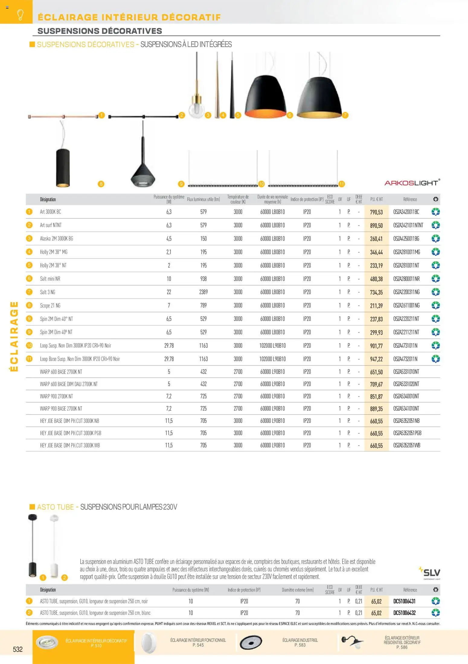 {H1} | Page: 24 | Produits: Base, Ampoules, Éclairage, La suspension