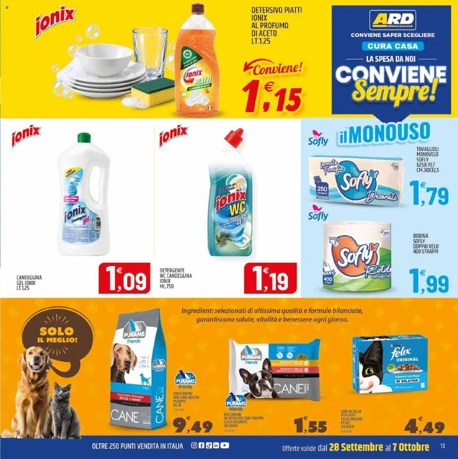 Volantino ARD Discount del 28/09/2026 | Pagina: 13 | Prodotti: Pesce, Piatti, Aceto, Profumo