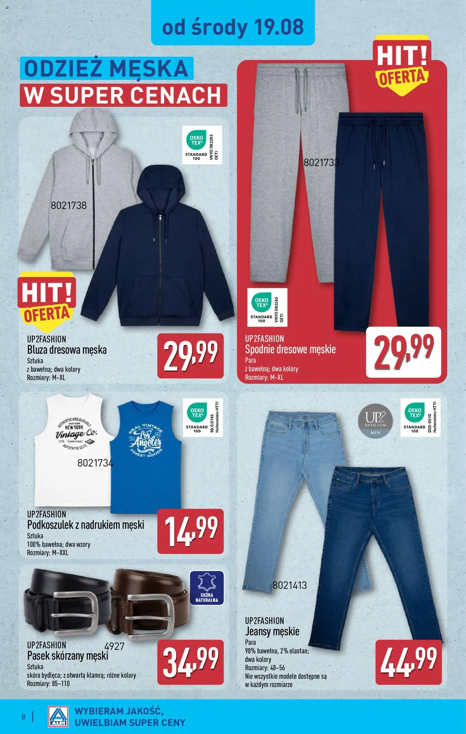 Aldi gazetka - Artykuły kuchenne od 18.08.2026 | Strona: 8 | Produkty: Spodnie, Pasek