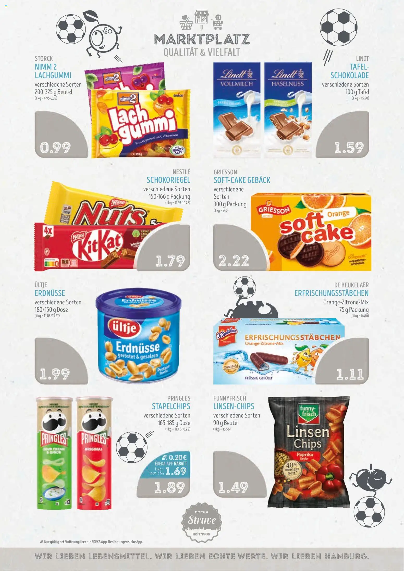 Edeka Struve Prospekt – gültig ab 22.06.2026 | Seite: 10 | Produkte: Erdnüsse, Pringles, Lindt, Chips