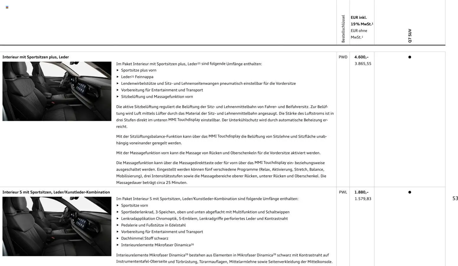 Audi Q7 – gültig ab 23.06.2026 | Seite: 53