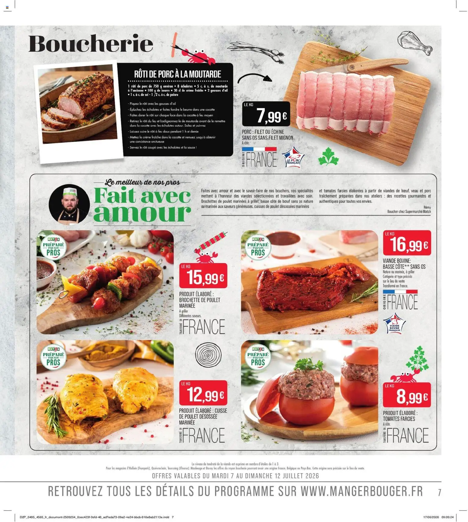 {H1} | Page: 7 | Produits: Sel, Cuisse de poulet, Crème fraiche, Crème