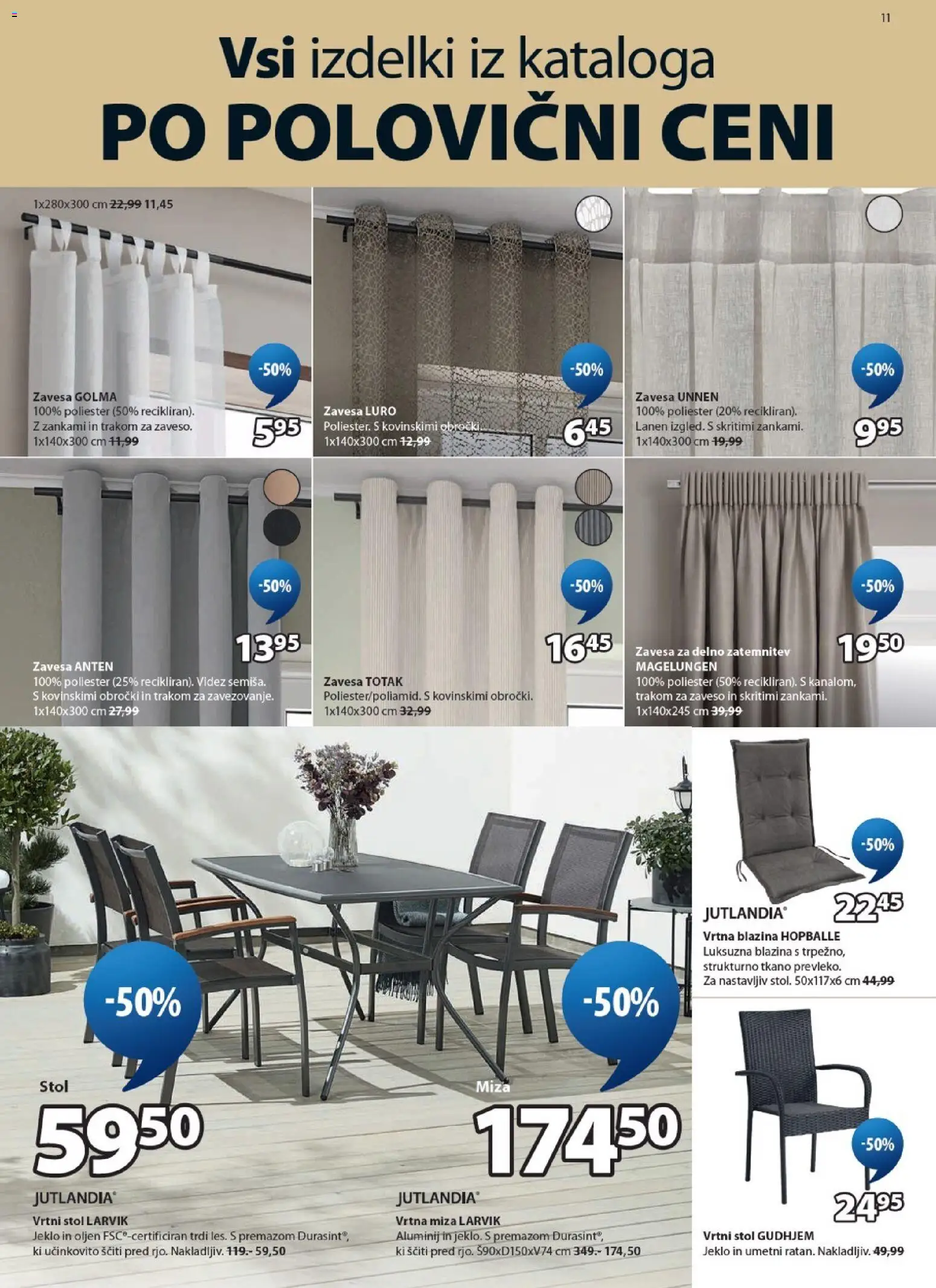 Novi JYSK katalog ponudbe – veljaven od 05.08.2026 | Stran: 11 | Izdelki: Vrtni stol, Vrtna blazina, Miza, Stol