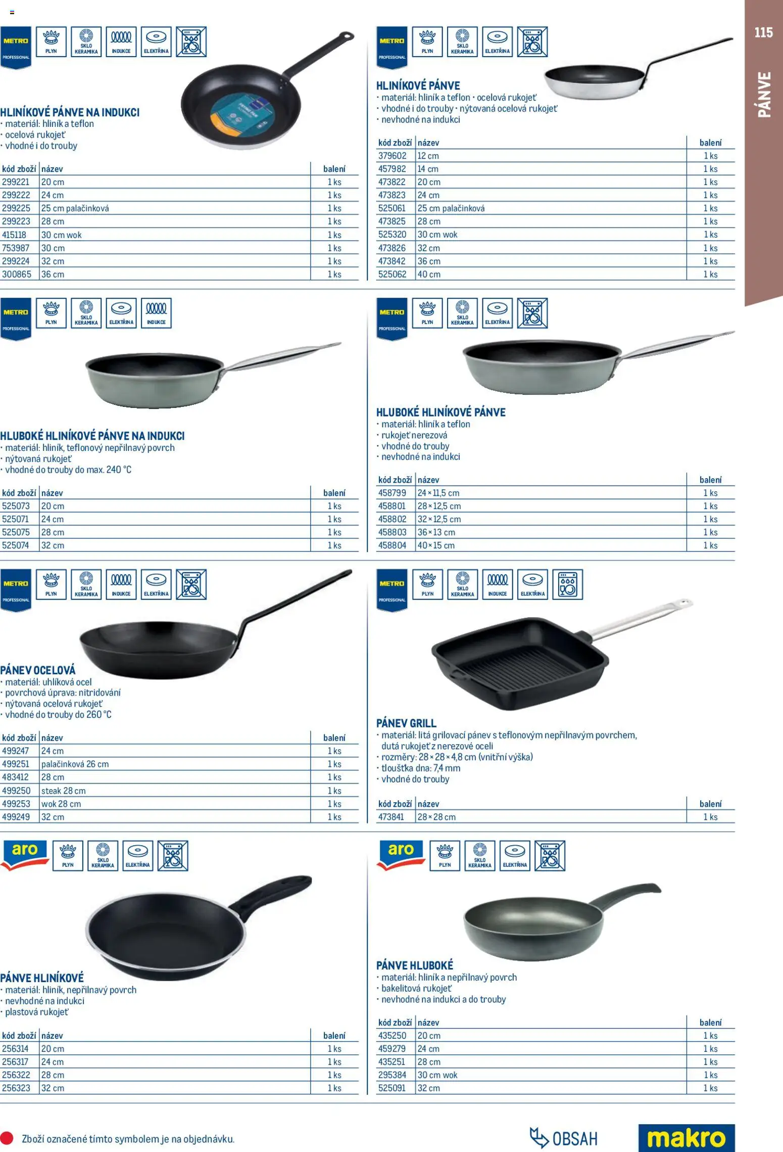 Makro leták - Gastro vybavení a zařízení od 01.02.2026 | Strana: 115 | Produkty: Pánev, Steak, Pánve