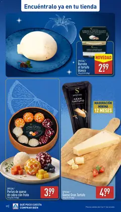 Vista previa SPECIAL® Burrata al tartufo blanco, Burrata de leche 100% de Puglia con trufa blanca válido desde el 05/10/2026 | Página: 17 | Productos: Leche, Queso, Arándanos, Mango